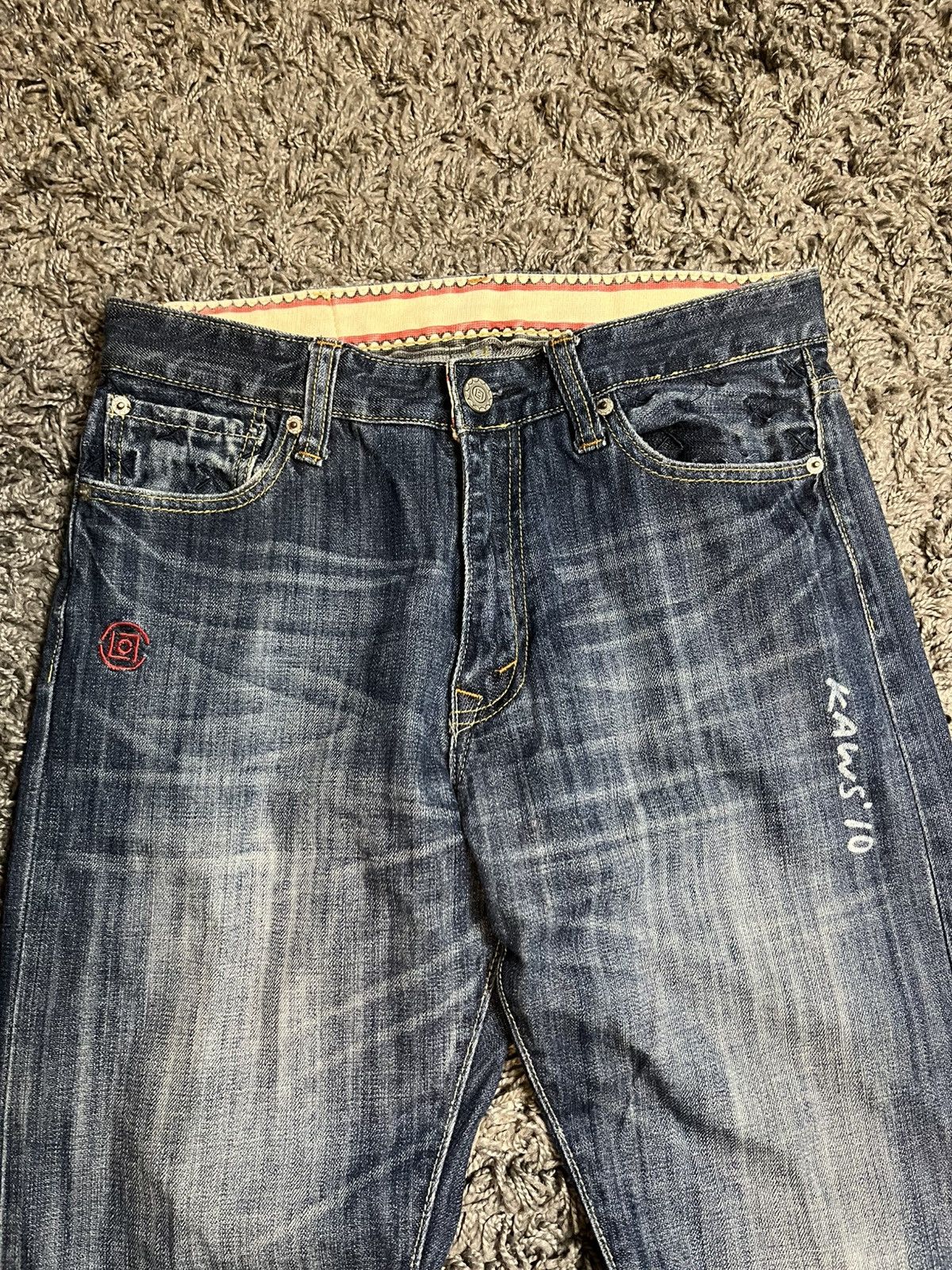 Japanese Brand RARE Kaws OriginalFake Levi's Denim Y2K Baggy Rap Pants Size US 31 - 7 Thumbnail