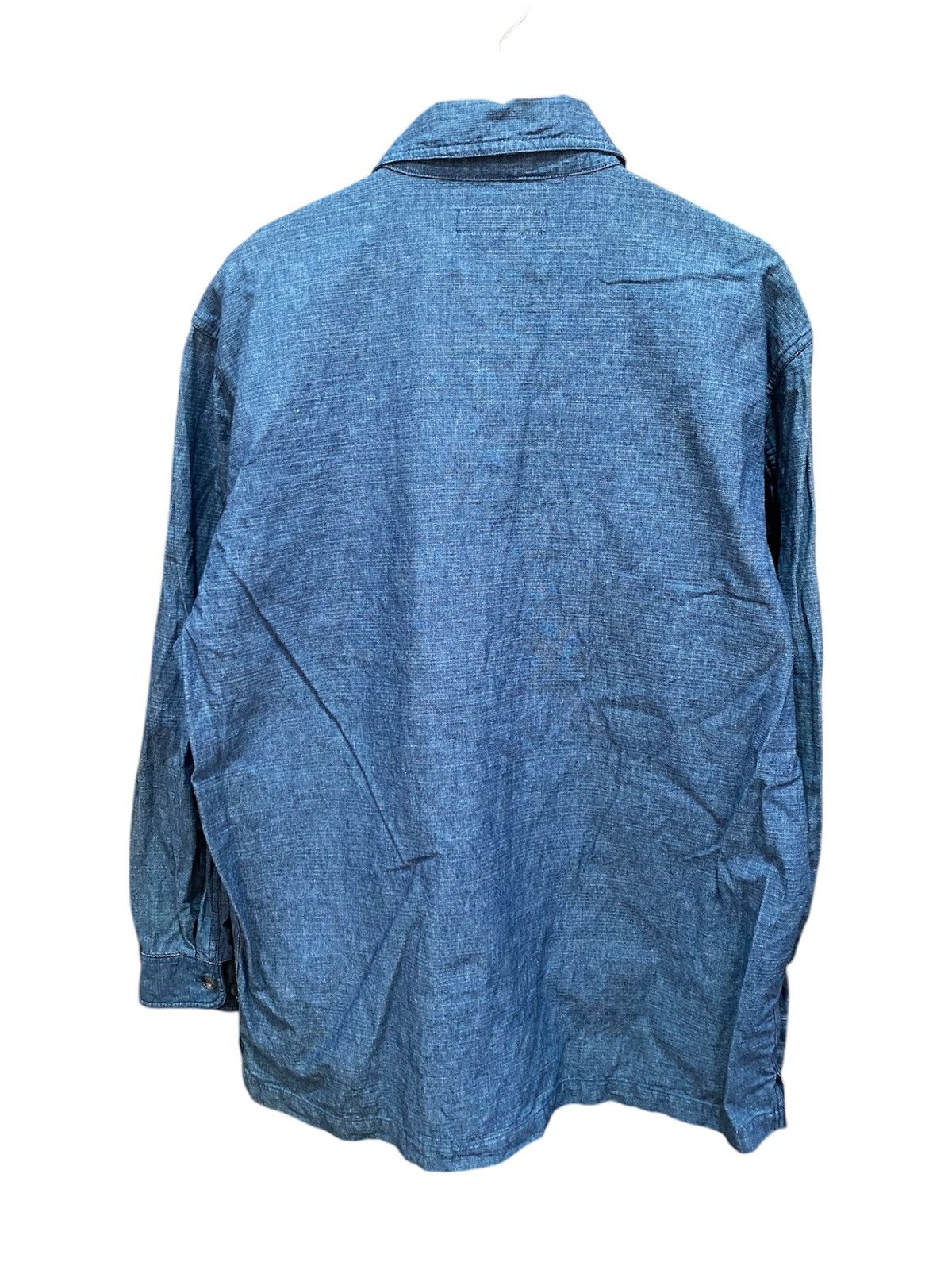 Kansai Yamamoto Vintage Kansai Jeans Denim Workwear Jacket Chambray Zip-Up Size US XL / EU 56 / 4 - 2 Thumbnail