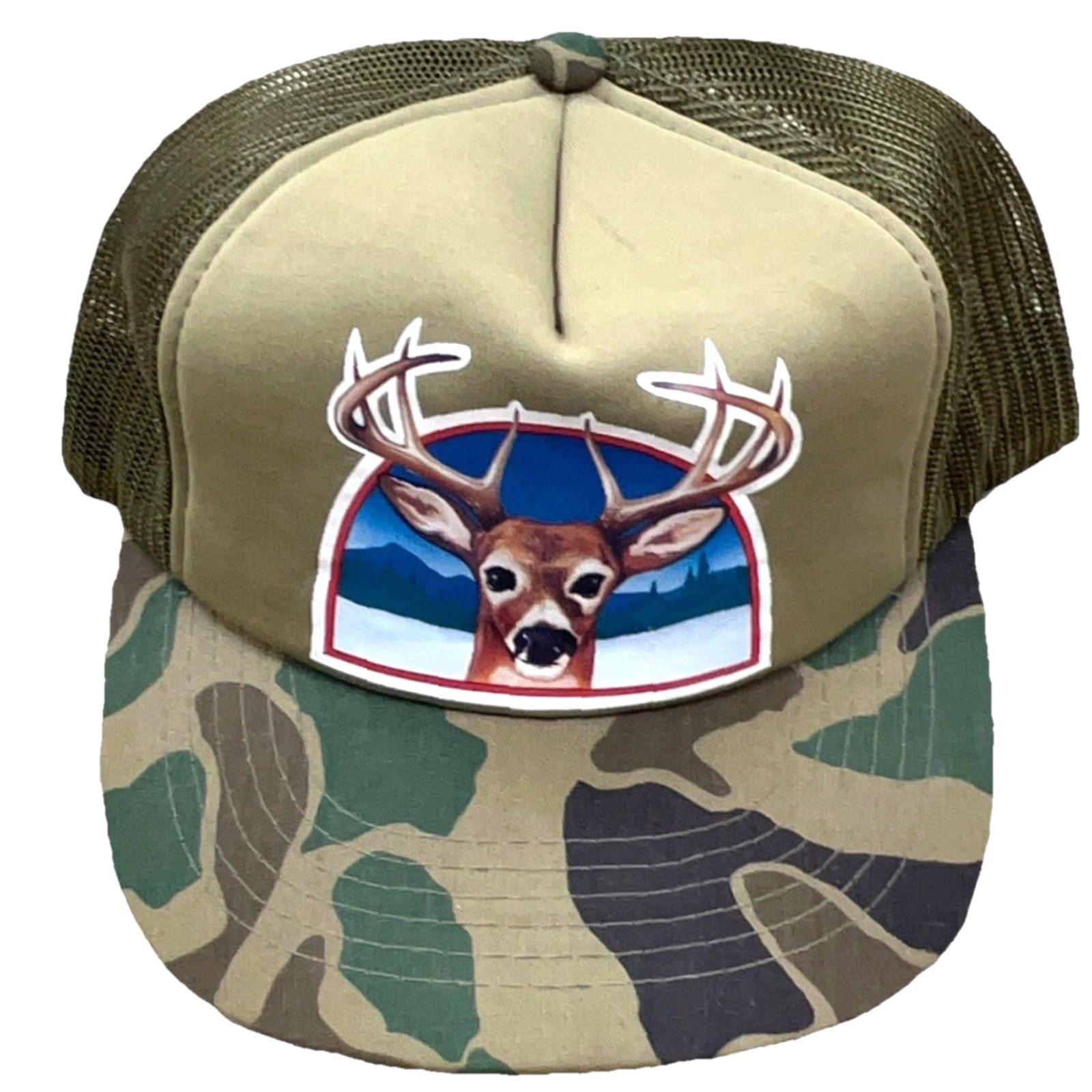 Vintage VINTAGE YooungAn Camo Trucker Hat Cap Snap Back 90s Y2K High Dome Hunting Deer Buck 90s Men Adjustable Green Hat Size ONE SIZE - 2 Thumbnail