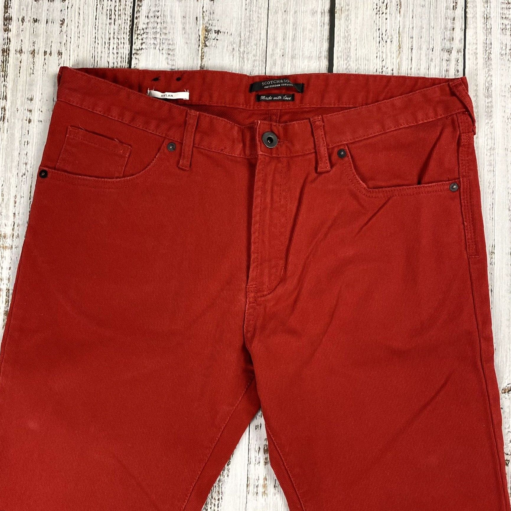 Scotch & Soda SCOTCH & SODA Extra-Slim Chino Pants 32x32 Cherry Red Cotton Pique Mens Size US 32 / EU 48 - 2 Thumbnail