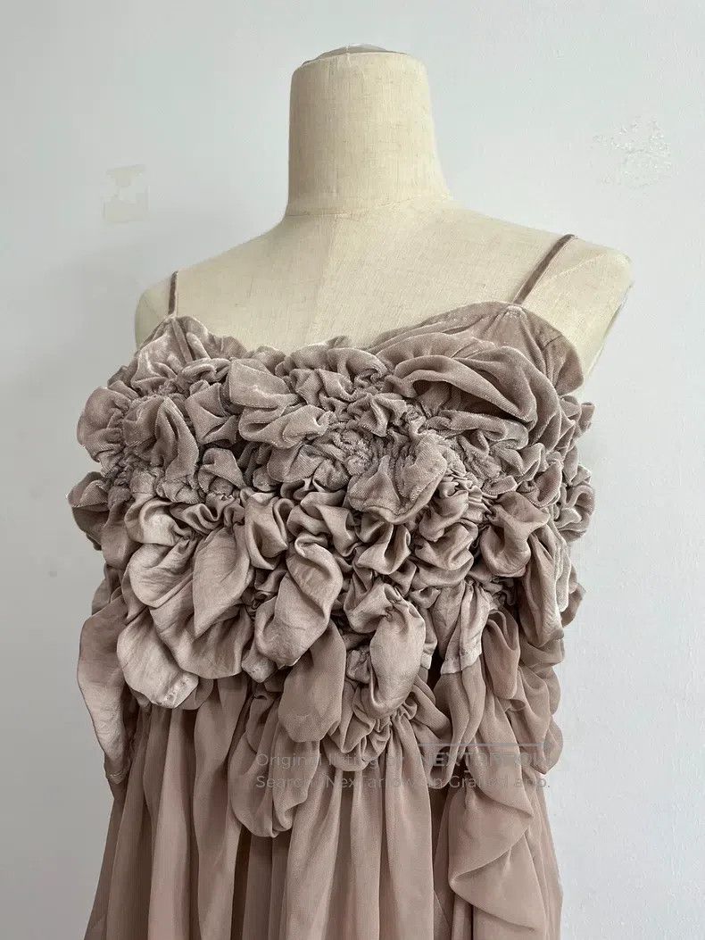 Nozomi Ishiguro Nozomi Ishiguro Pleated patchwork dress| Size ONE SIZE - 5 Thumbnail