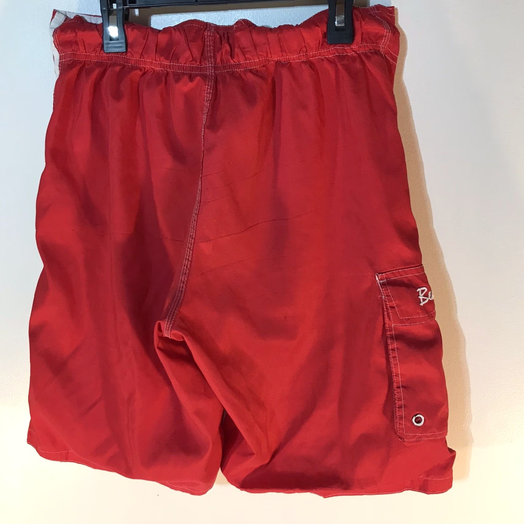 Vintage Beach Patrol Board Shorts Men's Size M Red Striped 10in Swimwear Lightweight Surfing 90s Size US 31 - 5 Thumbnail