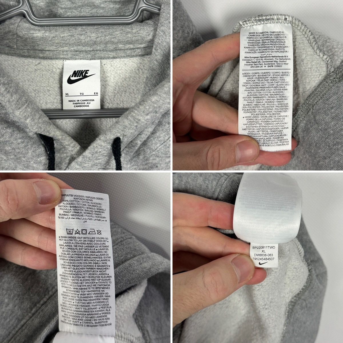 Nike Men’s Nike Tracksuit Set Hoodie Joggers Grey Logo Tape XL Size US XL / EU 56 / 4 - 9 Thumbnail