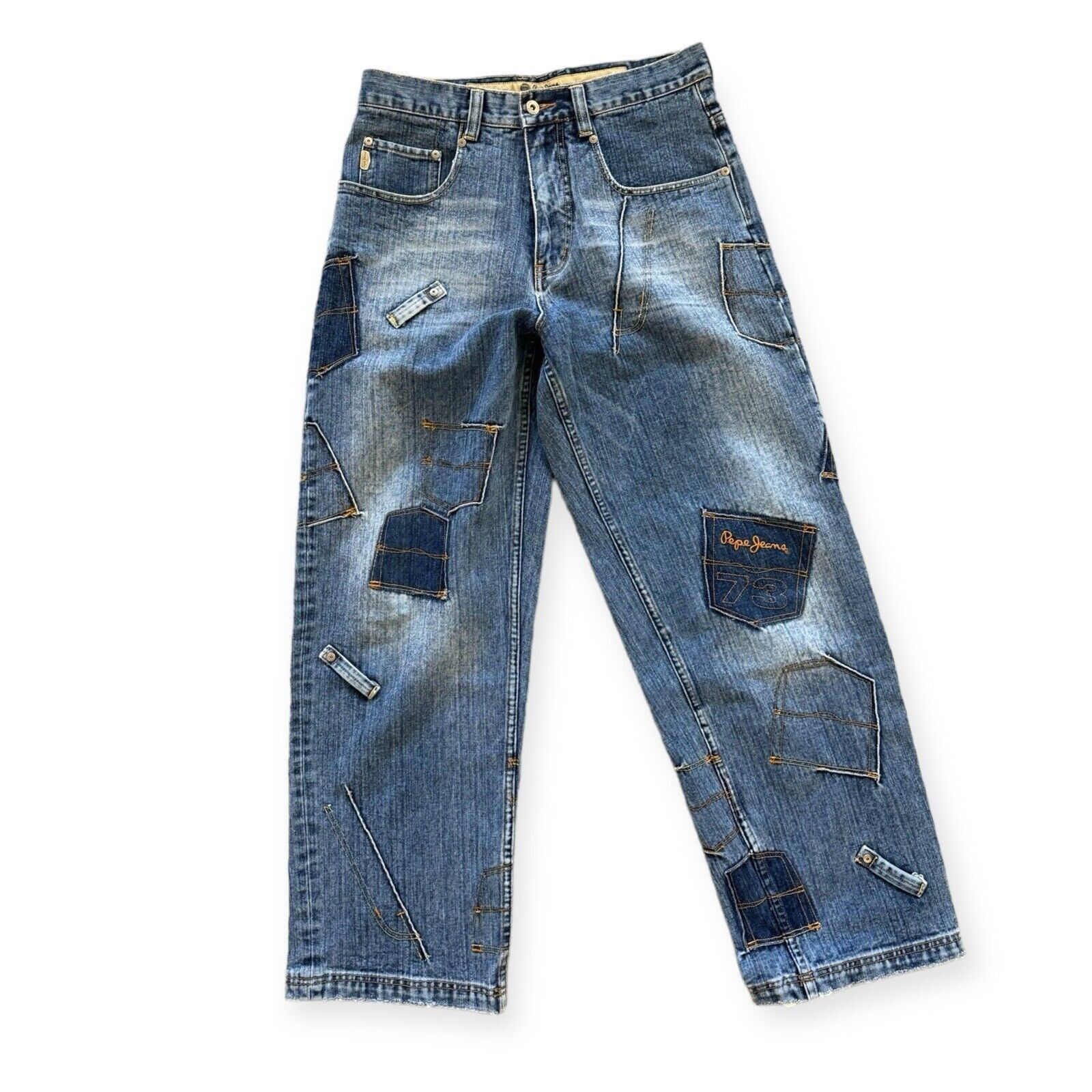 Pepe Jeans × Vintage UK 73 Blue London UK Denim Y2K Hip Hop Baggy 32x33 Wide Leg Size US 32 / EU 48 - 1 Thumbnail