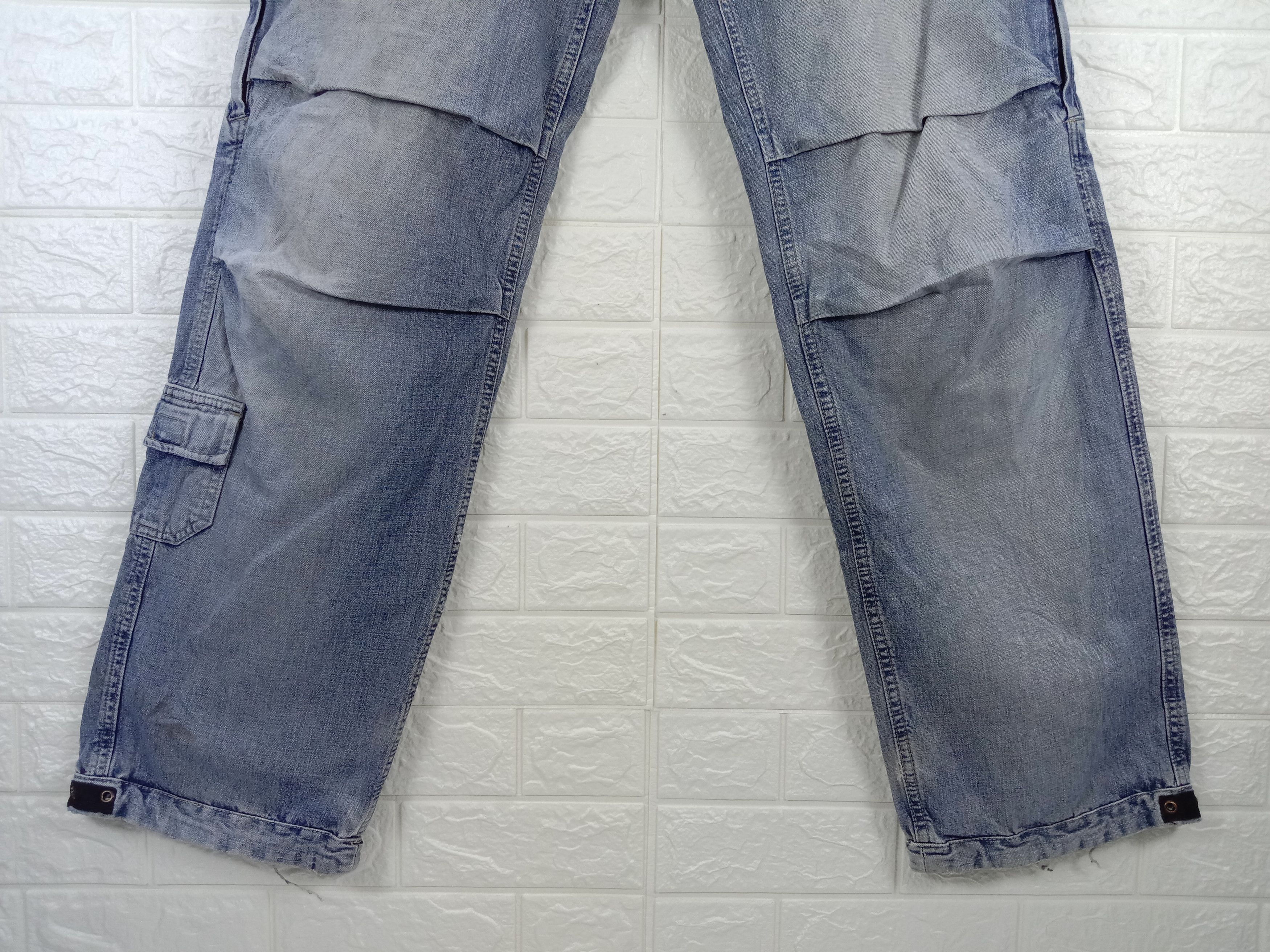 Japanese Brand Baggy Jeans Vintage Japanese Multi Pocket Wide Denim Size US 31 - 4 Thumbnail