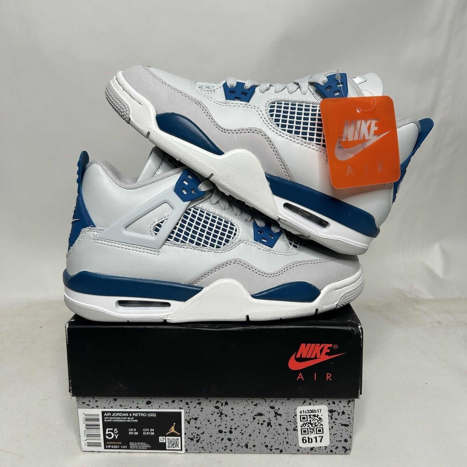 Nike Nike Air Jordan 4 Retro GS “Military/Industrial Blue” 2024 Size US 7 / IT 37 - 1 Thumbnail