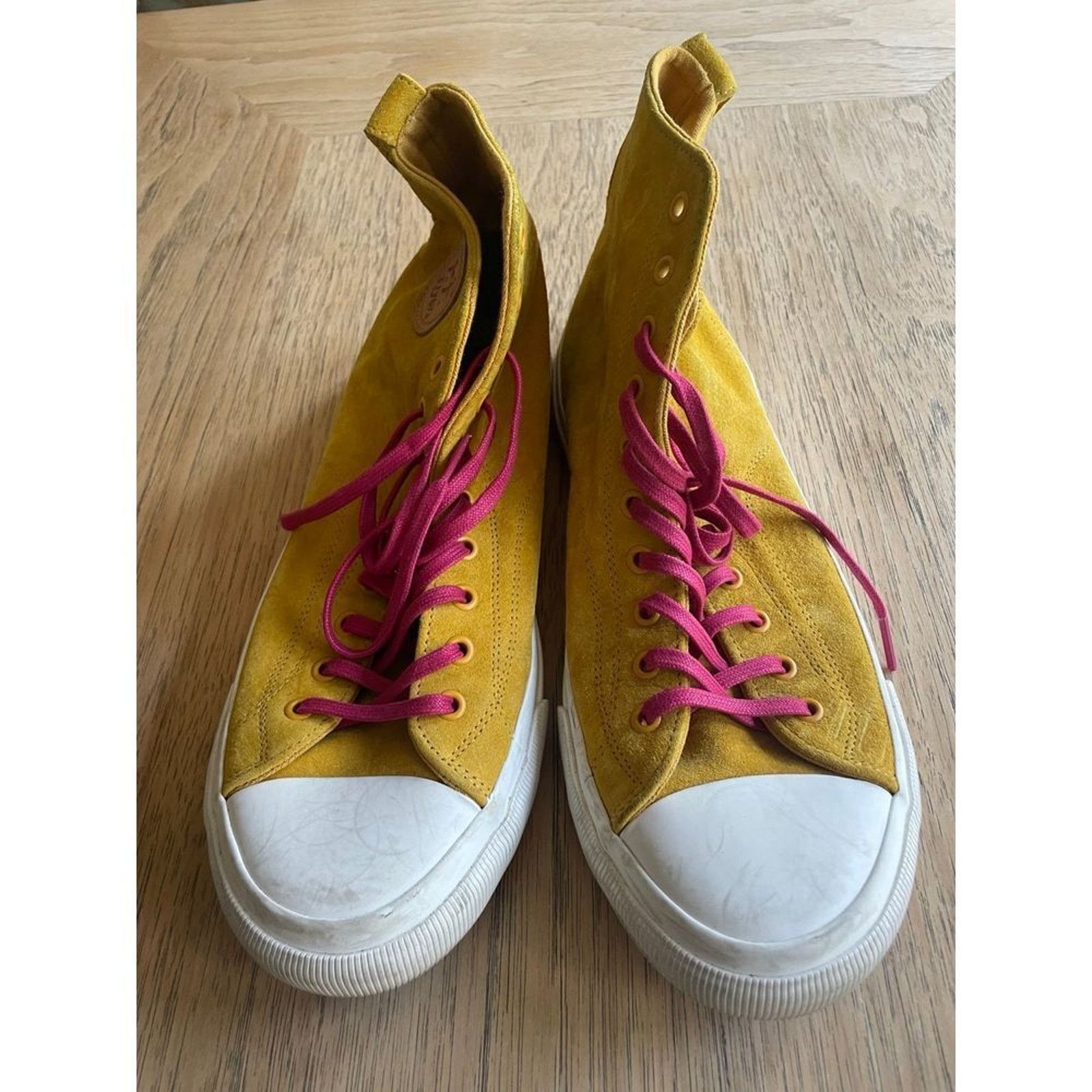 P.F. Flyers PF Flyers High Top Sneakers Golden Spice Yellow Suede Retro Size US 12 / EU 45 - 3 Thumbnail