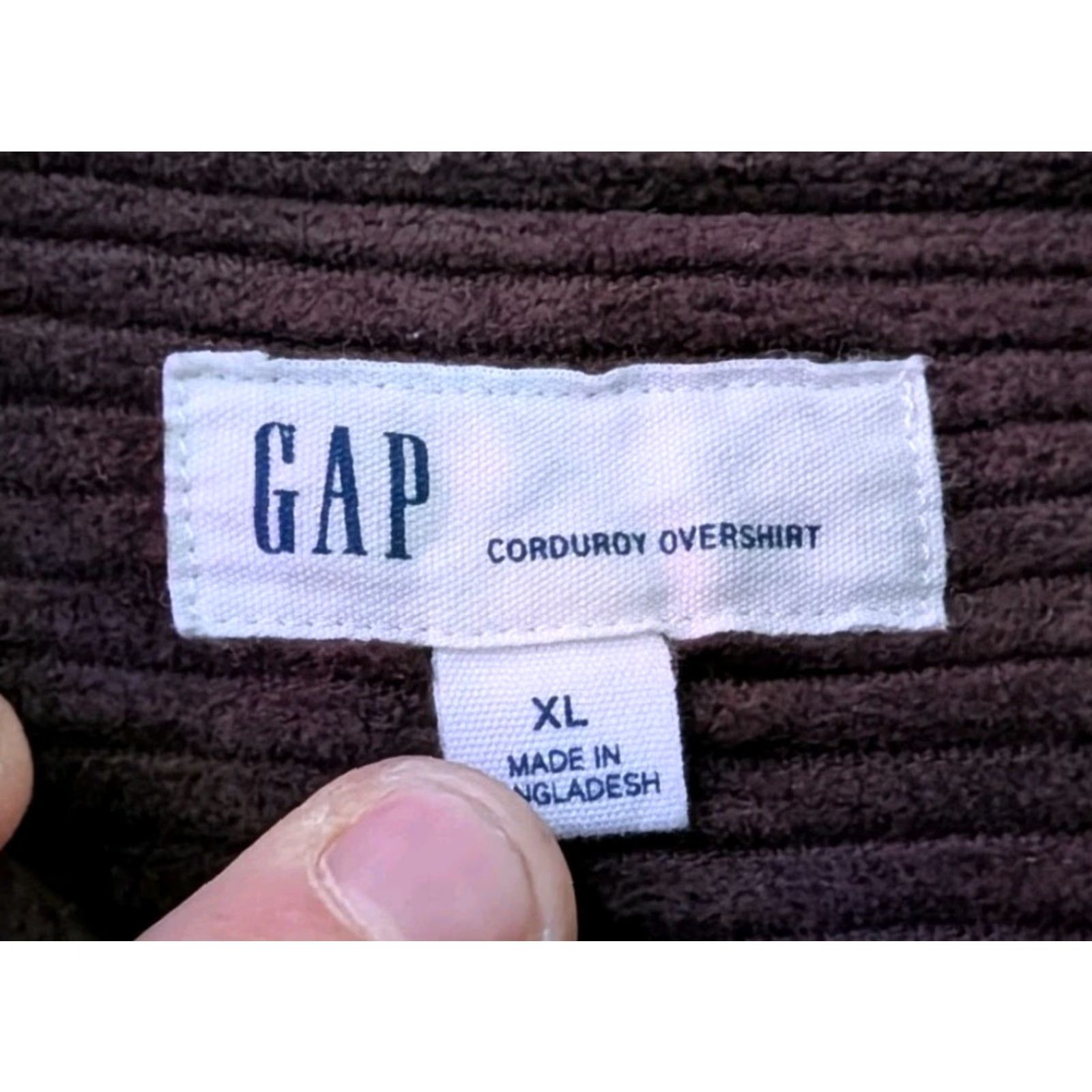 Gap Gap Corduroy Overshirt Mens XL Thick Wale Cord Brown Button Up EUC Size US XL / EU 56 / 4 - 6 Thumbnail
