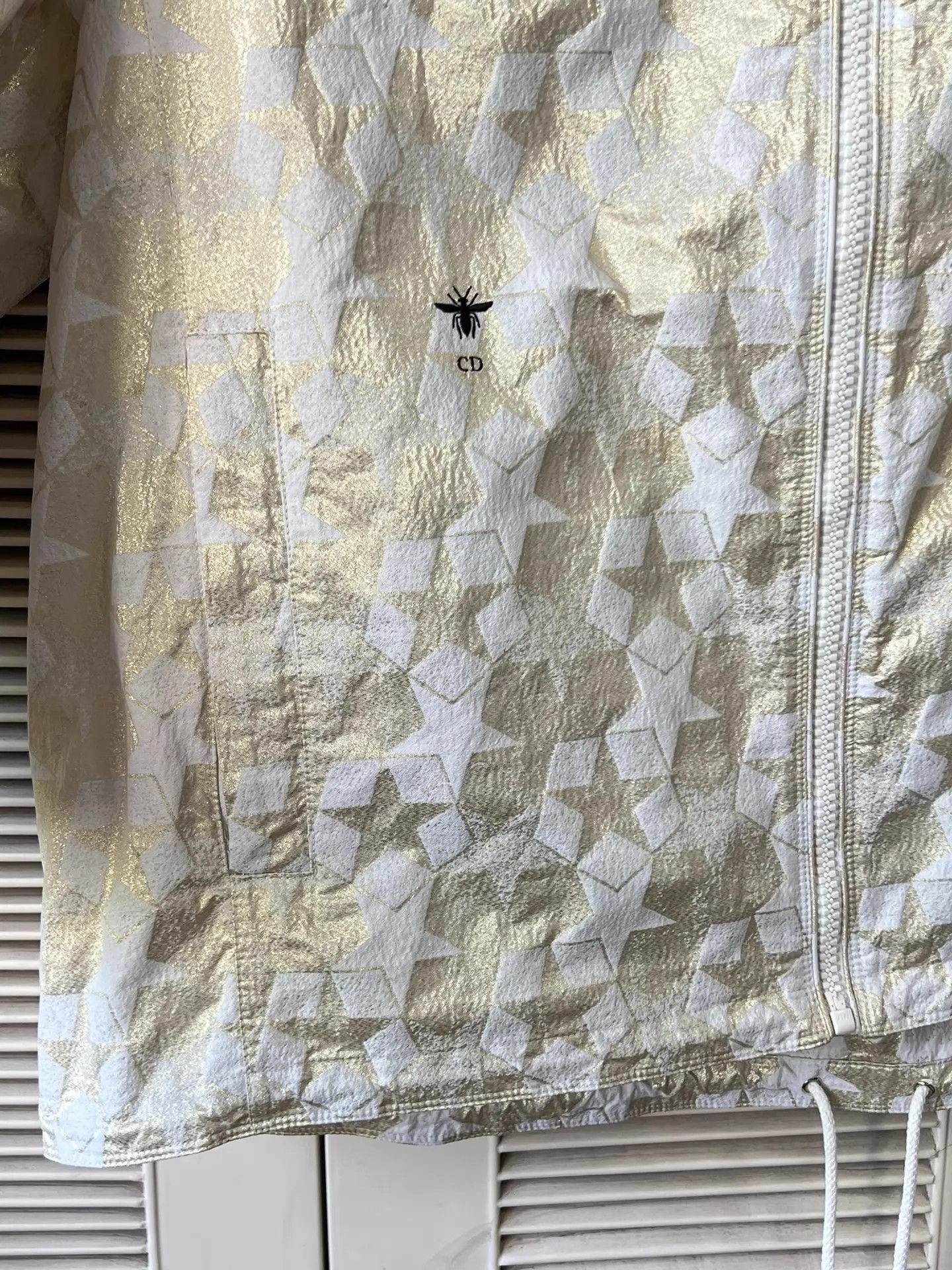 Dior Dior Gold CD Bee Embroidered Hooded Short Jacket XS Size XS / US 0-2 / IT 36-38 - 5 Thumbnail