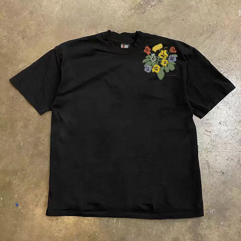 Vintage Black casual retro floral print t-shirt Size US M / EU 48-50 / 2 - 2 Thumbnail