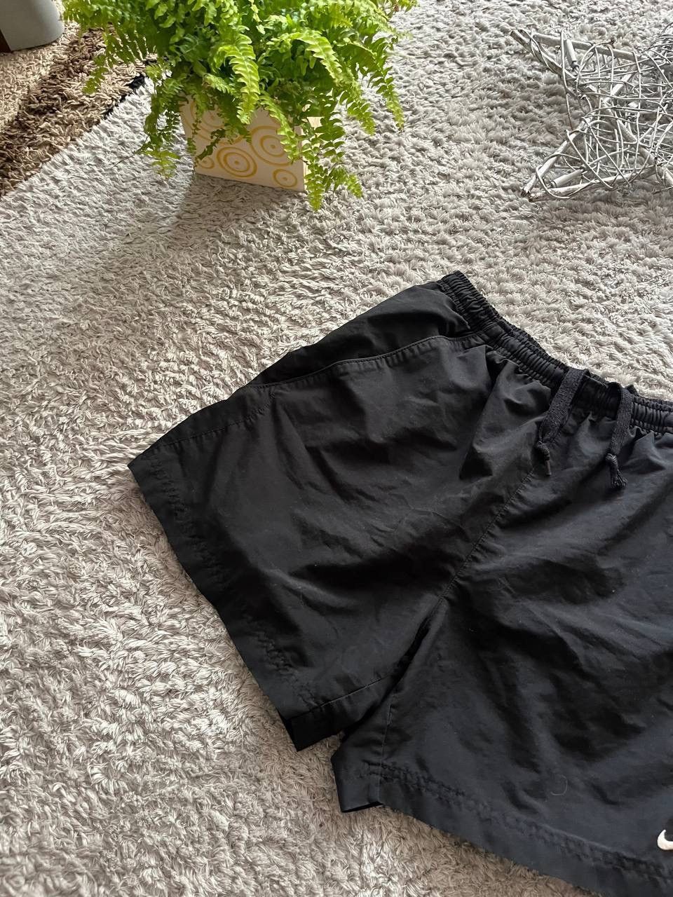 Nike × Vintage 00s Nike Shorts Nylon Logo Drill Swoosh Size US 35 - 4 Thumbnail