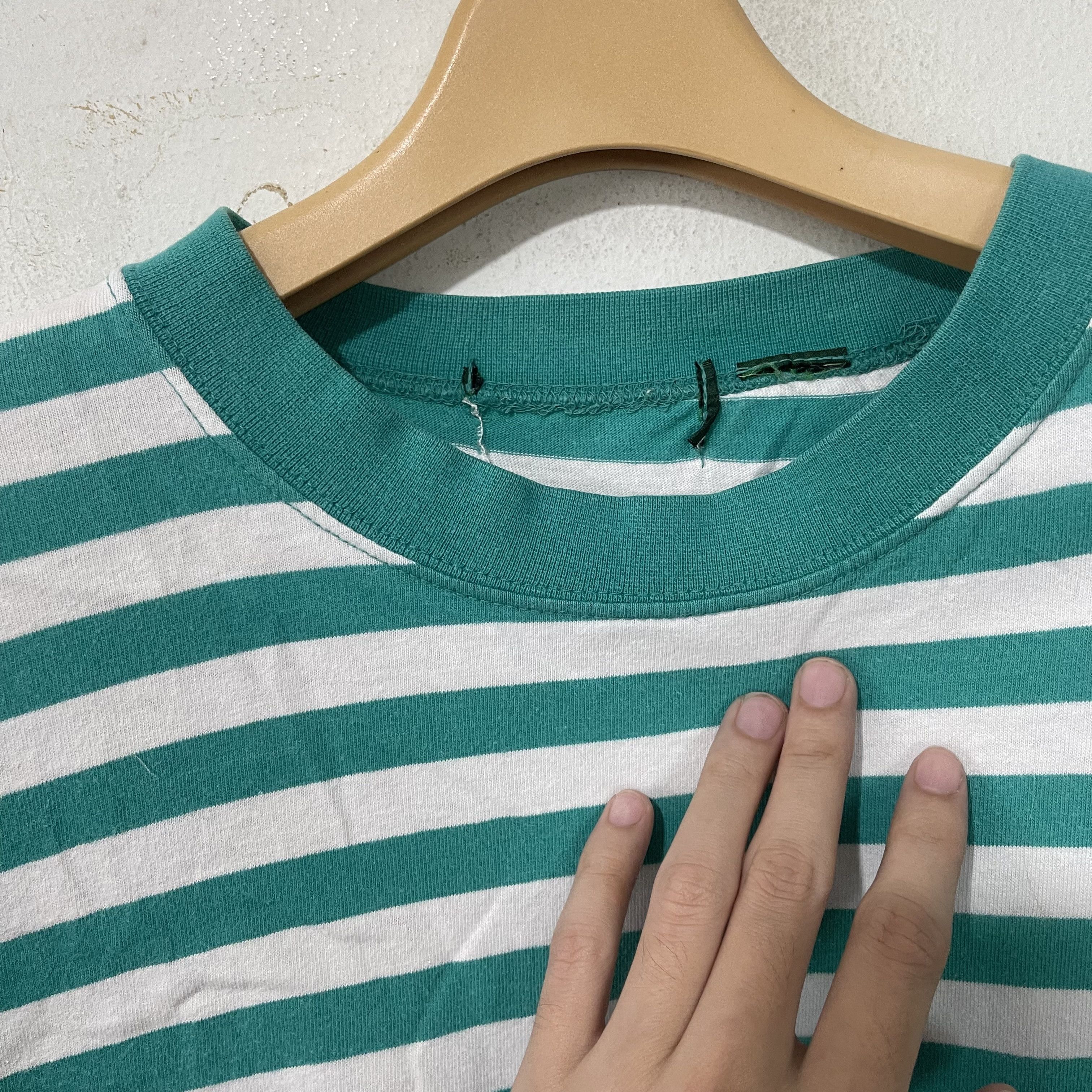 Vintage Vintage 90s Striped Pocket T-Shirt Size US XL / EU 56 / 4 - 7 Thumbnail