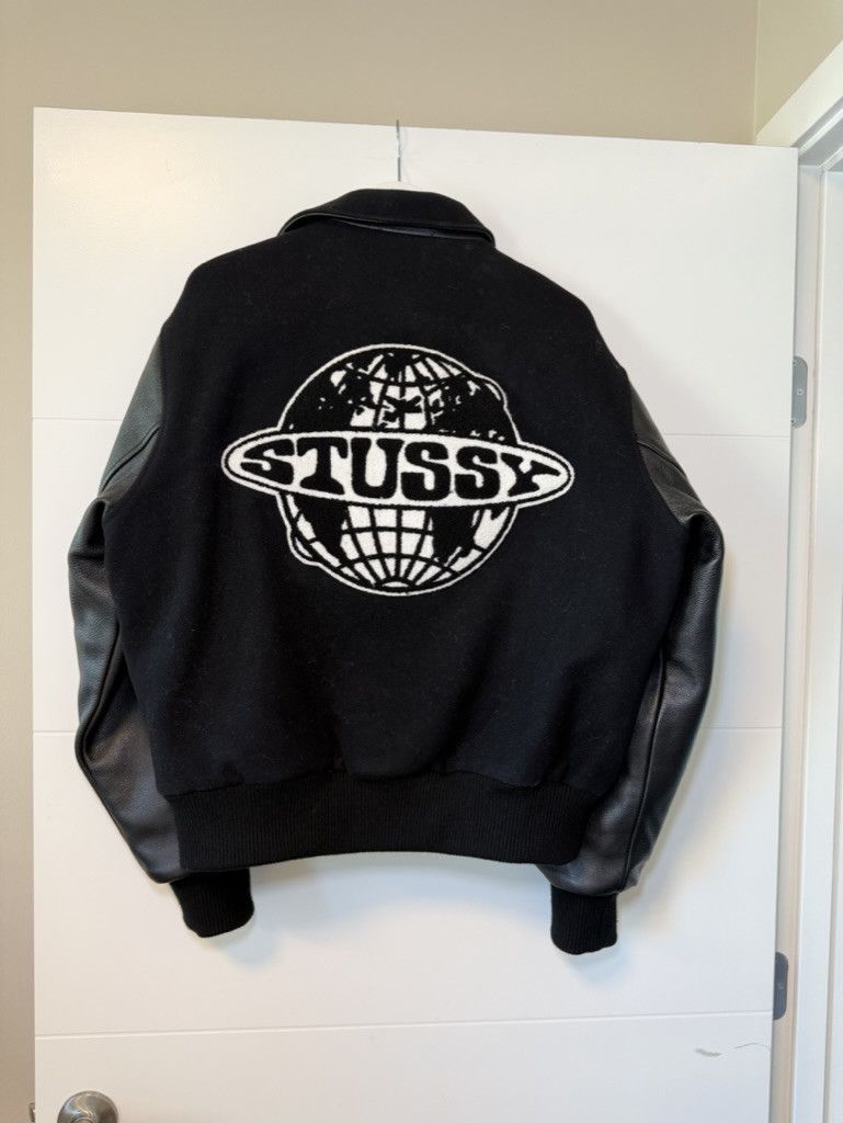 Stussy Small- Stussy X Goldie Metalheadz 30 Varsity Jacket Black