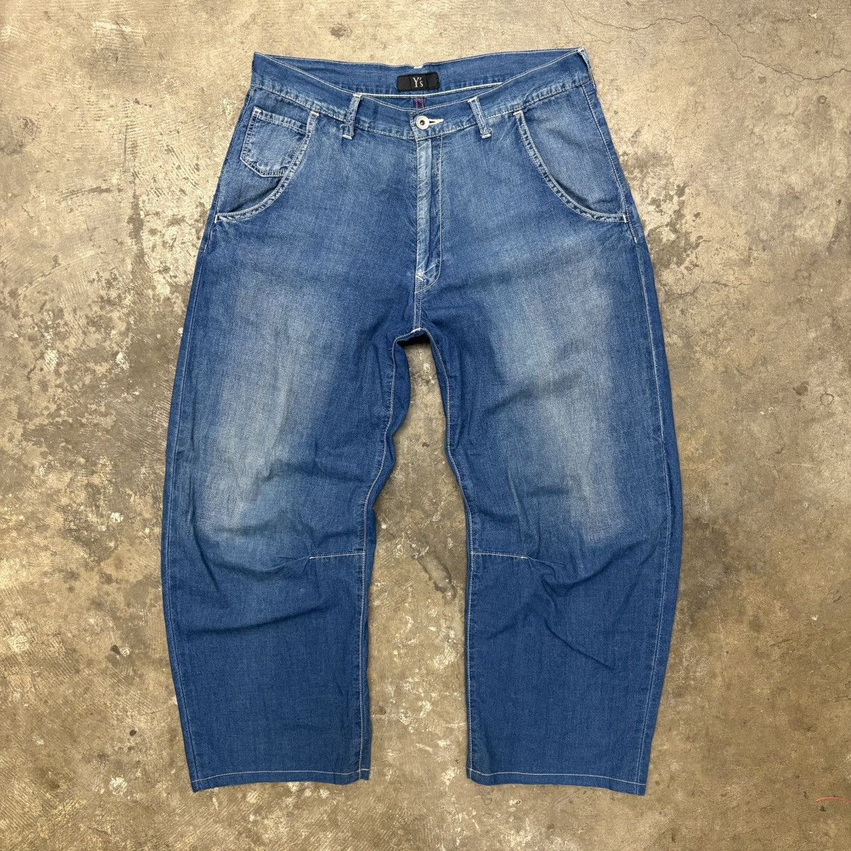 Y's × Yohji Yamamoto Vintage 90s Yohji Y’s For Men Wide Leg Denim Pants Size US 34 / EU 50 - 1 Thumbnail