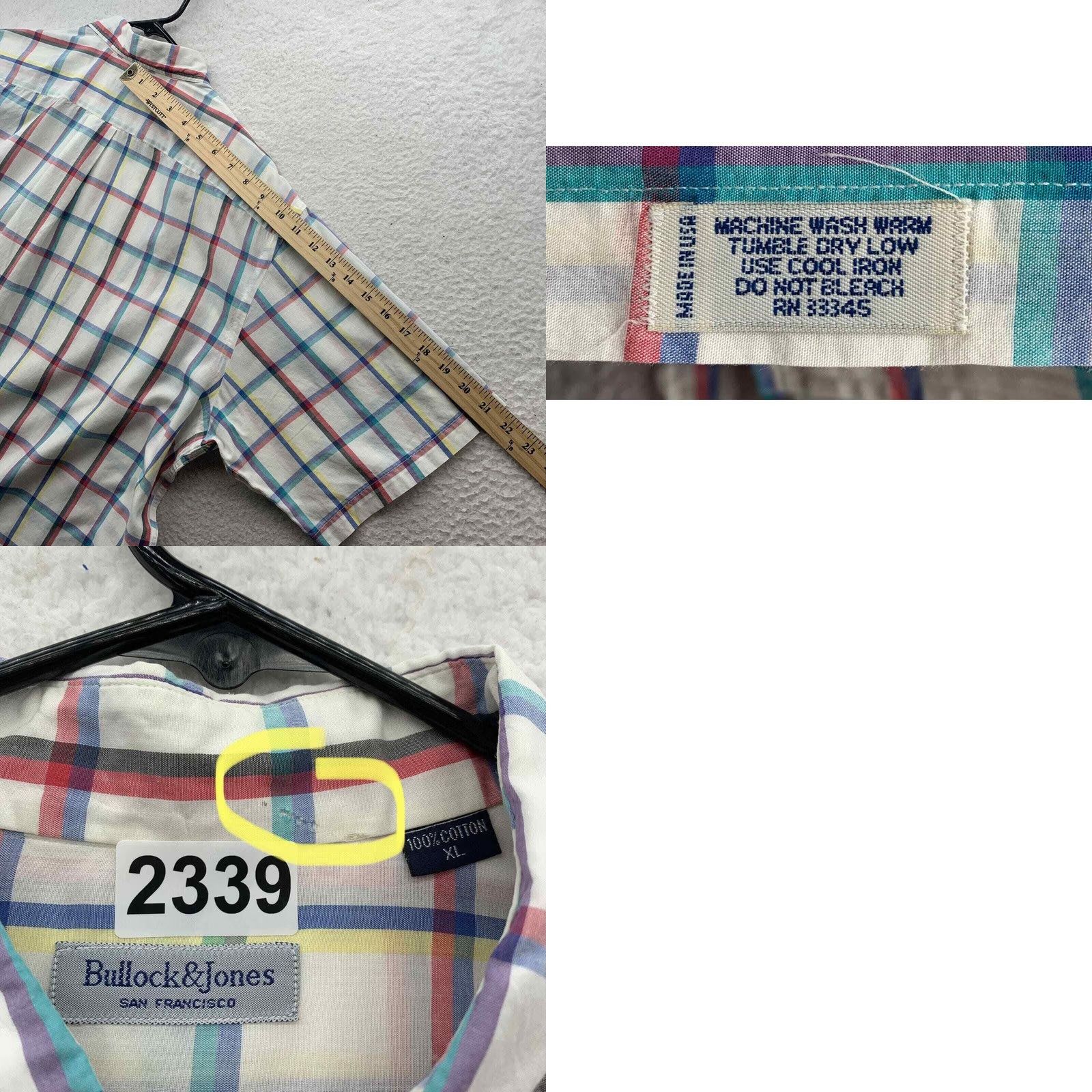 Rainbow VINTAGE Bullock & Jones Shirt Mens XL San Fran Rainbow Check Preppy USA Made Size US XL / EU 56 / 4 - 8 Thumbnail