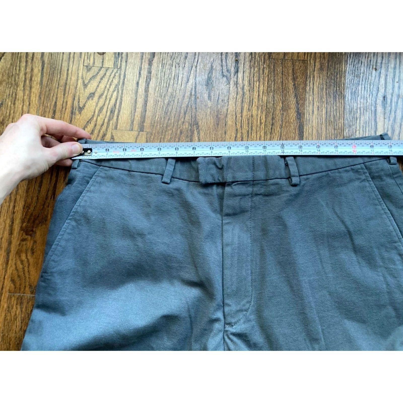 Vintage Hertling Pants Mens 36 Gray Cotton Made In Brooklyn USA Flat Front Chino Unhemmed Inseam 34" NWT USA Mens Size US 36 / EU 52 - 6 Thumbnail