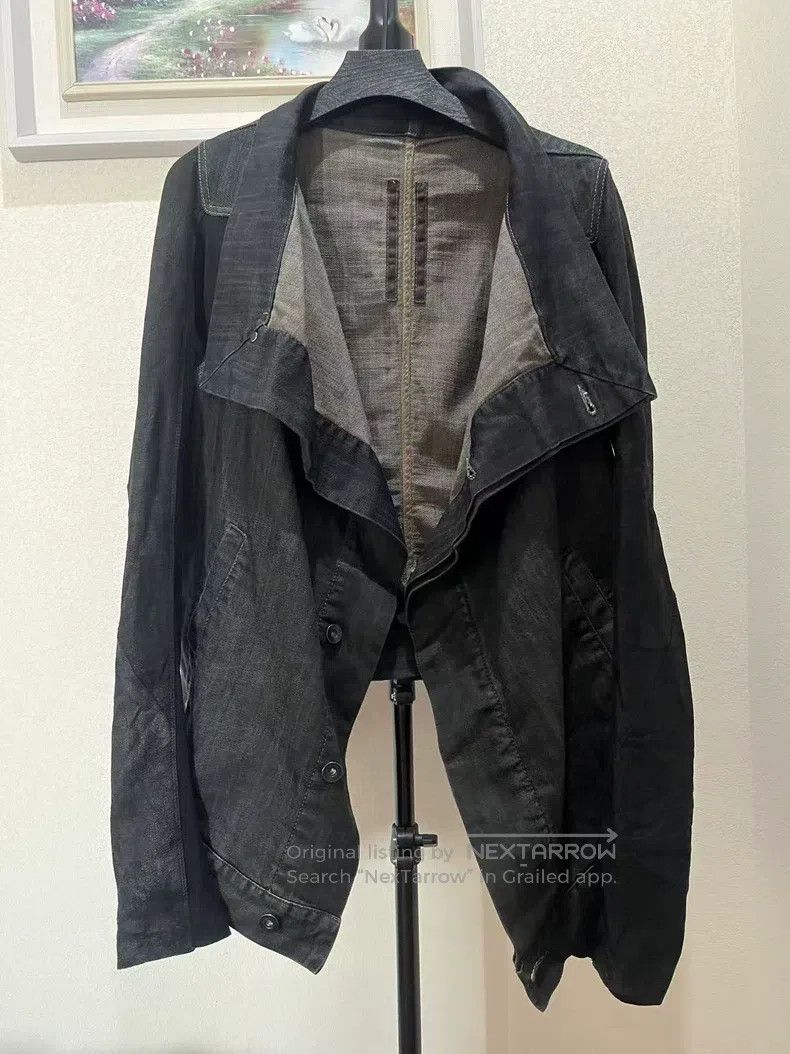 Rick Owens Rick Owens Stand Collar Two-Way Wearable Denim Jacket Size US XS / EU 42 / 0 - 3 Thumbnail