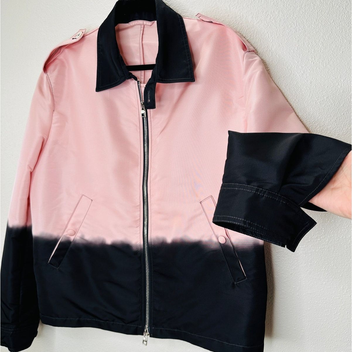Alexander McQueen Alexander McQueen Pink & Black Dip Dye Front Zip Jacket 50 Size US L / EU 52-54 / 3 - 1 Thumbnail