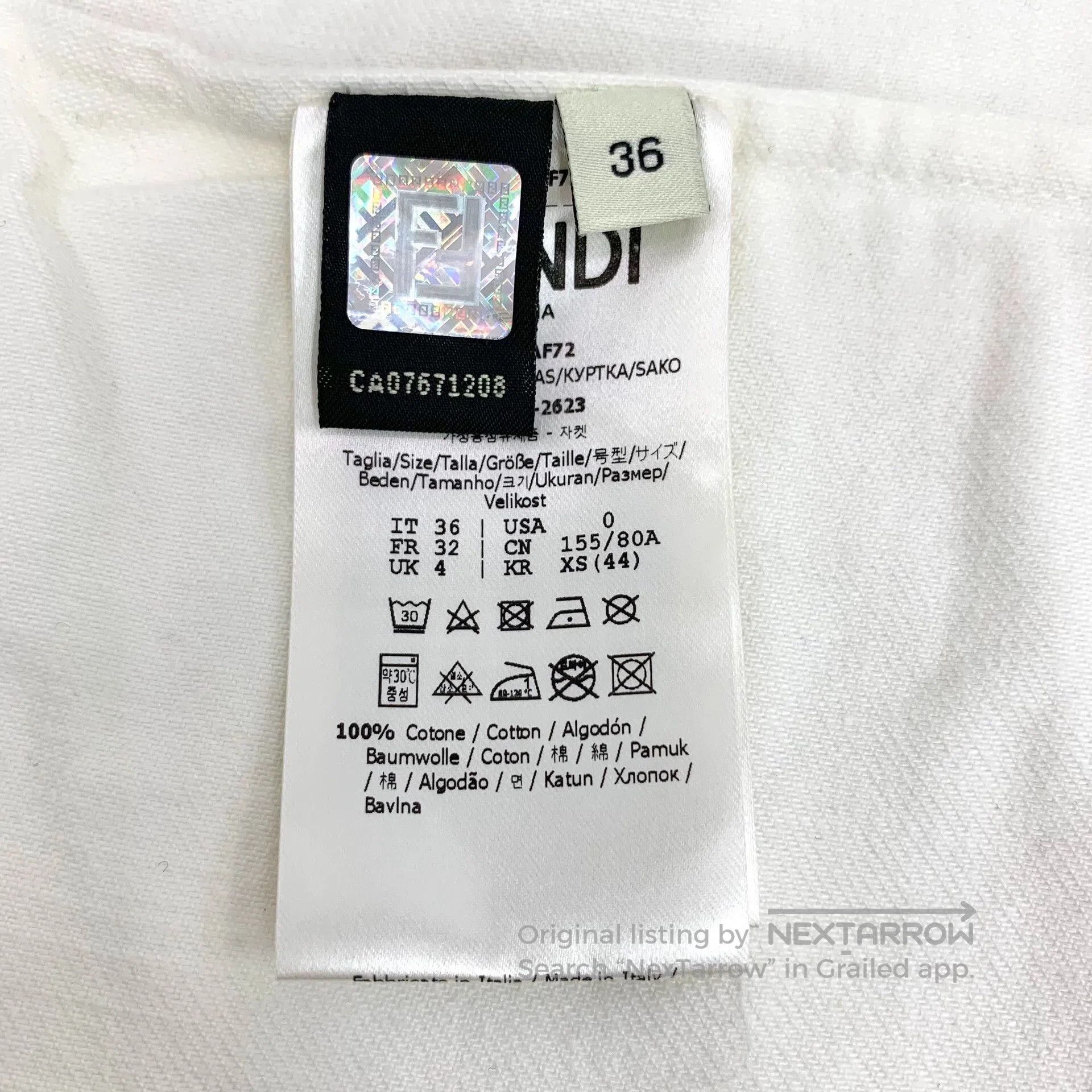Fendi fendi white pocket embossed cotton jacket. Size US XS / EU 42 / 0 - 6 Thumbnail