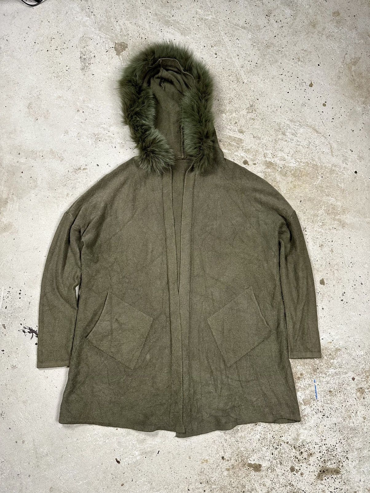If Six Was Nine × Japanese Brand × Le Grande Bleu (L.G.B.) Vintage Y2K Faux Fur Viscose Hooded Cardigan Sweater Size US L / EU 52-54 / 3 - 1 Thumbnail