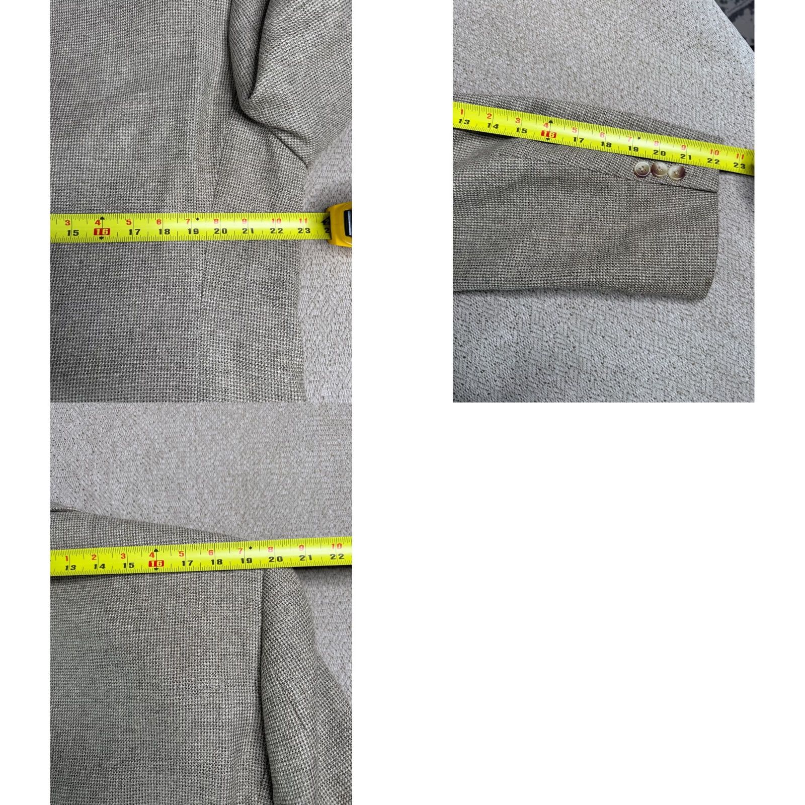 Vintage L.L.Bean Blazer Sport Coat Men's 42R Silk Wool Blend Herringbone Neutral Size 42R - 9 Thumbnail