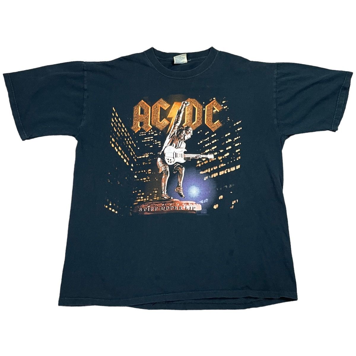 Image of Band Tees x Tee Shirt Vintage Acdc Stuff Upper Lip Band Tour Shirt Adult Xl, Men's