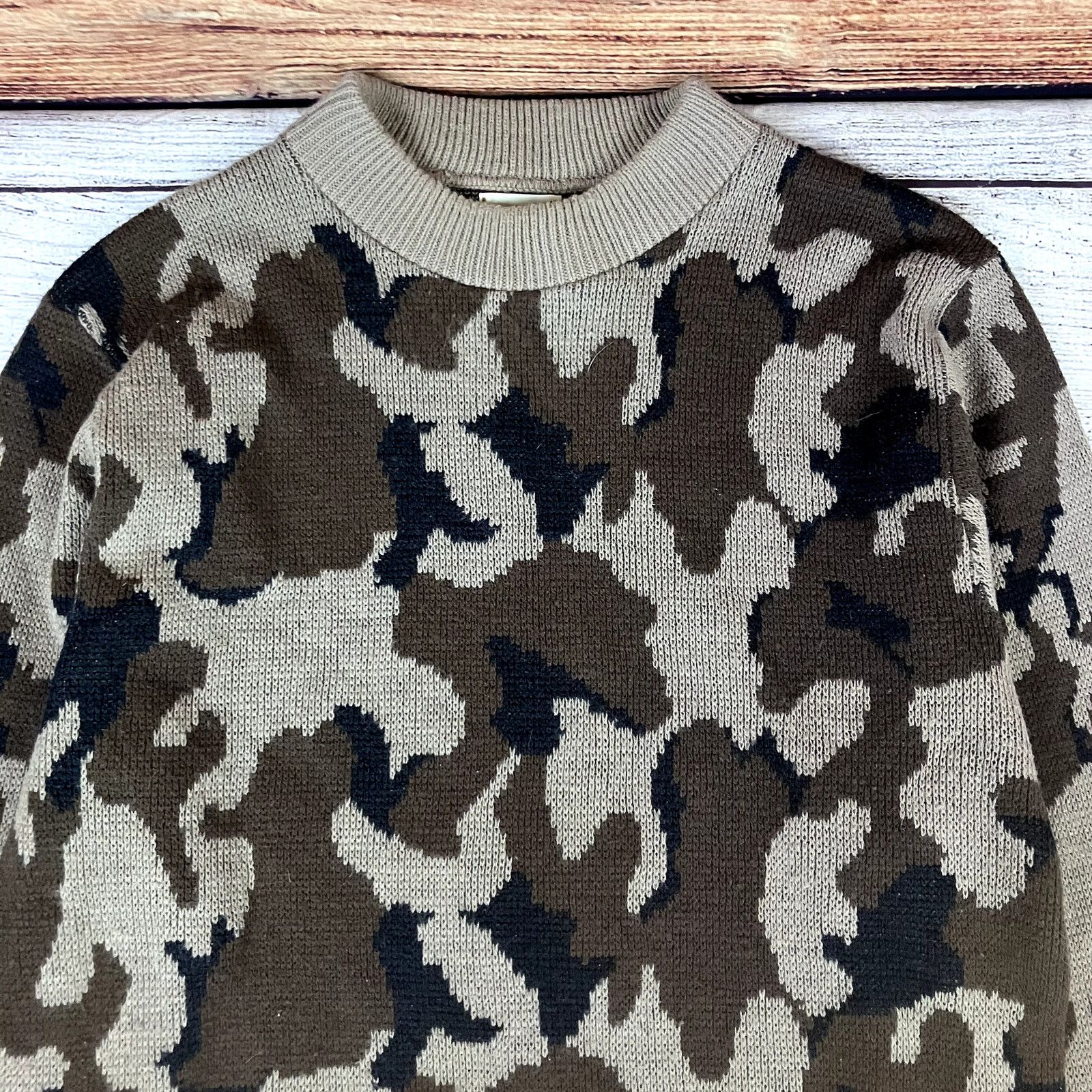 Vintage Vintage 1990s Winona Camouflage Wool Crewneck Sweater Size US L / EU 52-54 / 3 - 3 Thumbnail