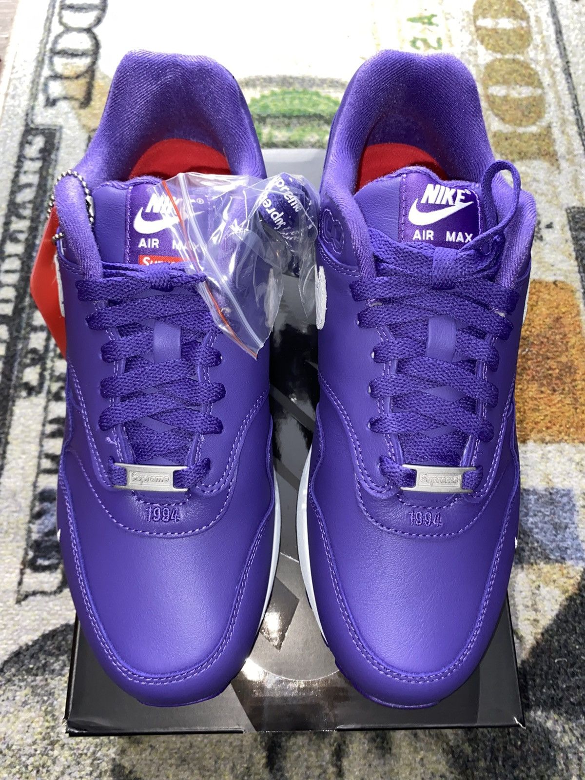 Nike × Supreme Supreme Nike Air Max 1 ‘87 SP Purple Size US 8.5 / EU 41-42 - 4 Thumbnail