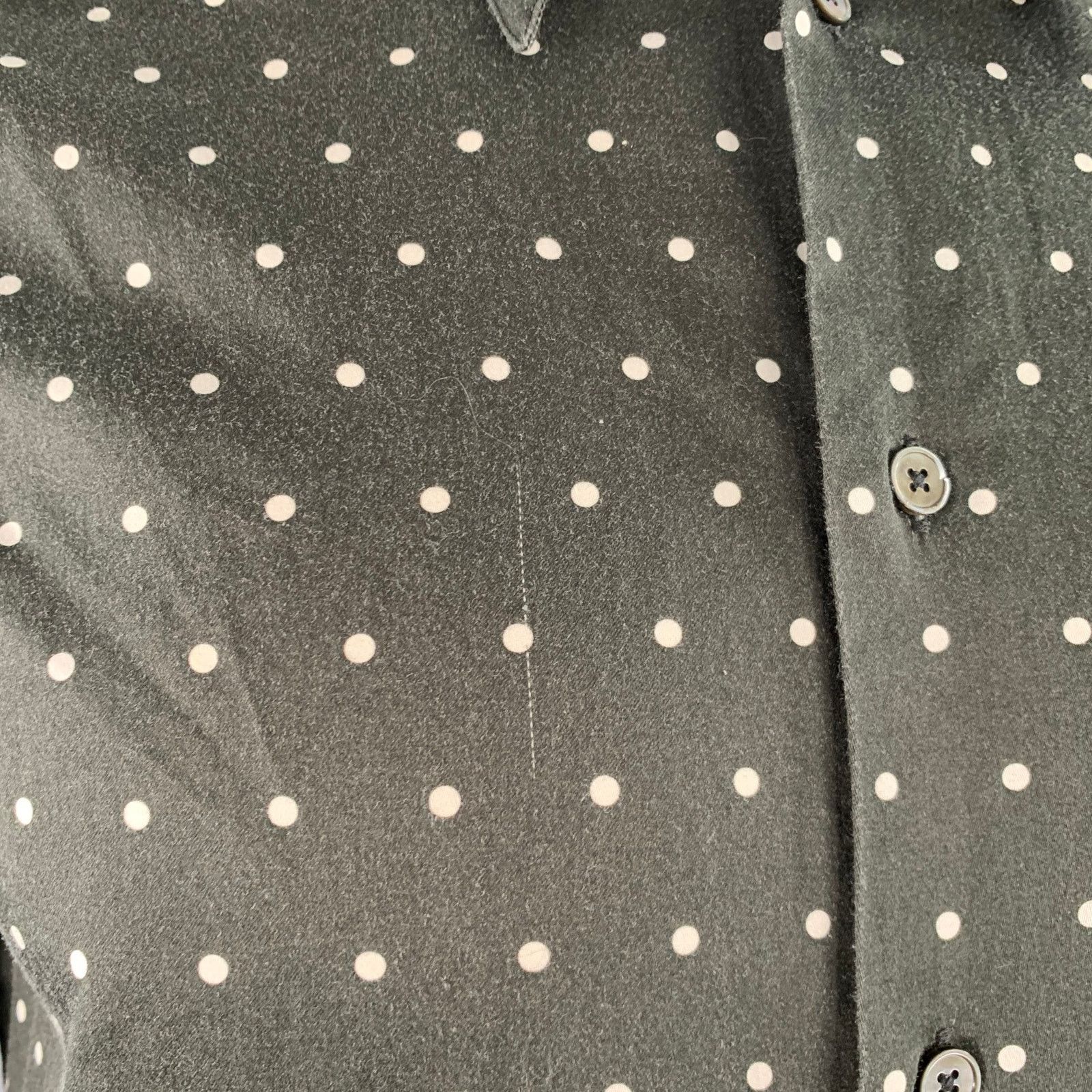 Paul Smith Black White Polka Dot Point Collar Cotton Long Sleeve Shirt Size US L / EU 52-54 / 3 - 4 Thumbnail