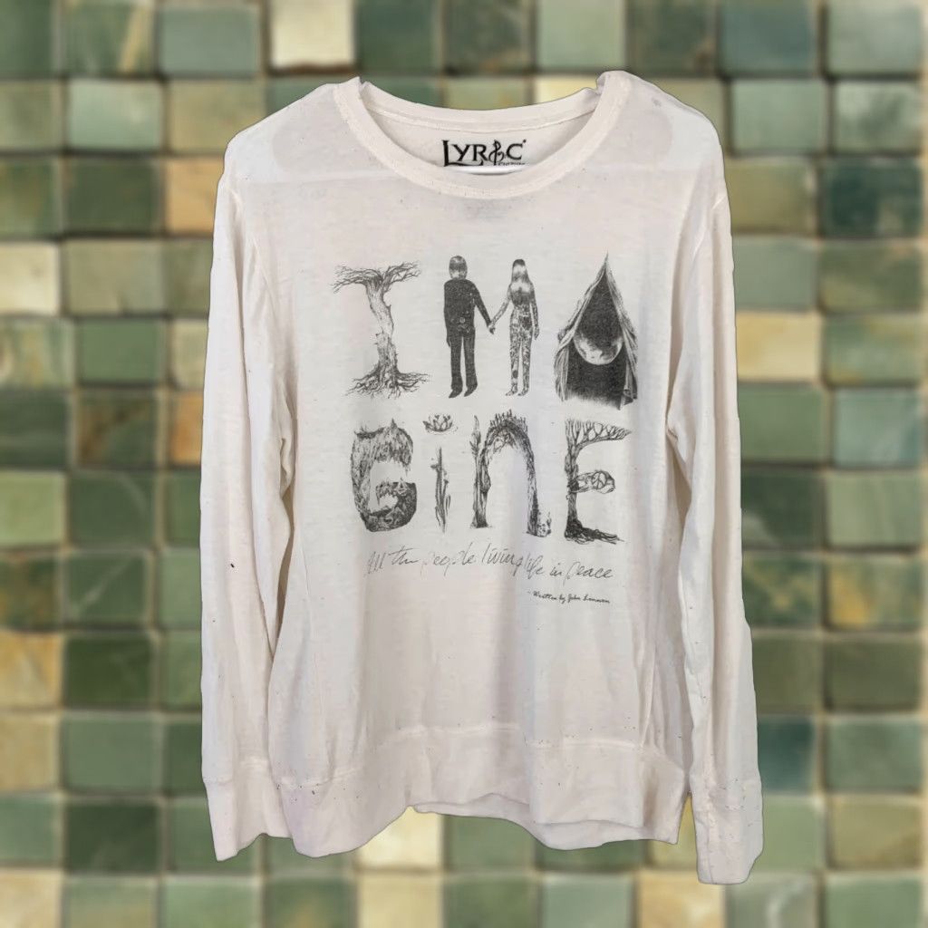 Vintage Lyric Culture Imagine John Lennon Top Shirt Chest 41" XS Size XS / US 0-2 / IT 36-38 - 1 Thumbnail
