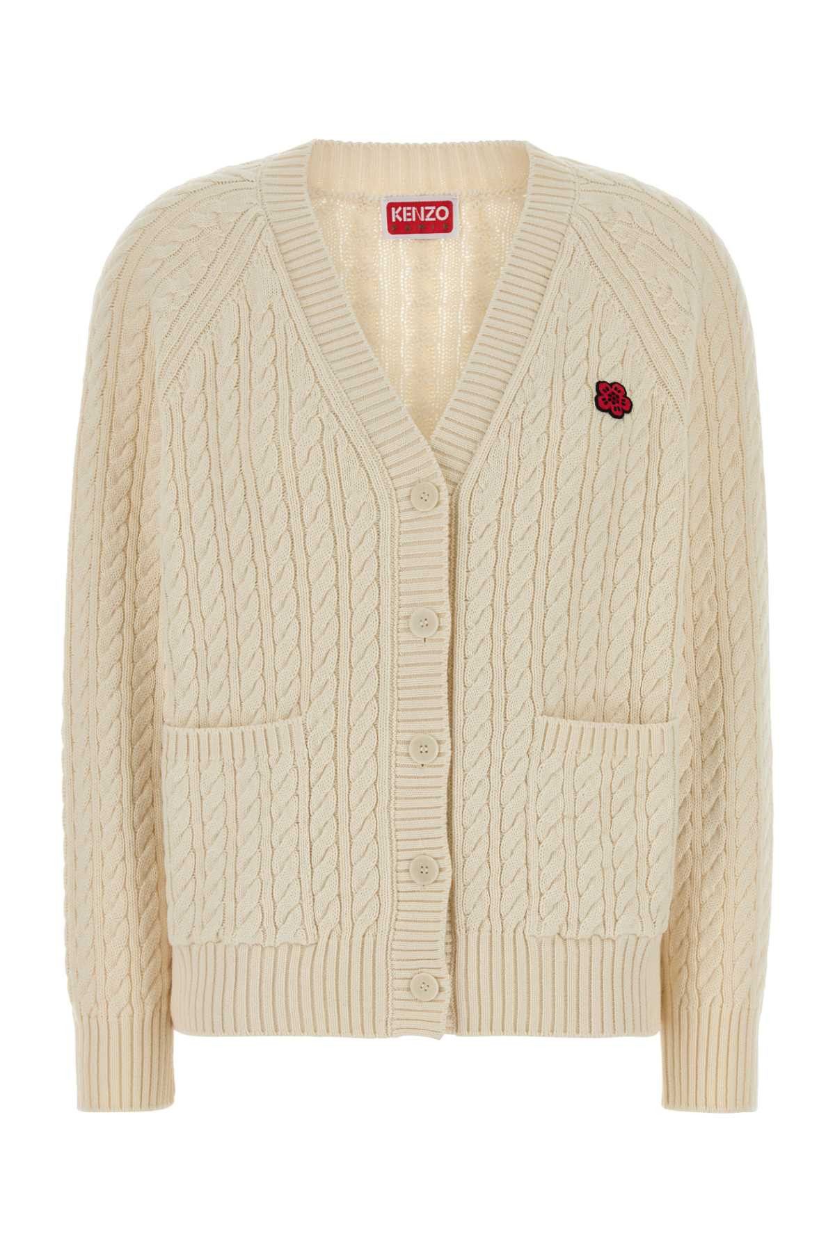 Kenzo Ivory Cotton Blend Cardigan Size XL / US 12-14 / IT 48-50 - 1 Thumbnail