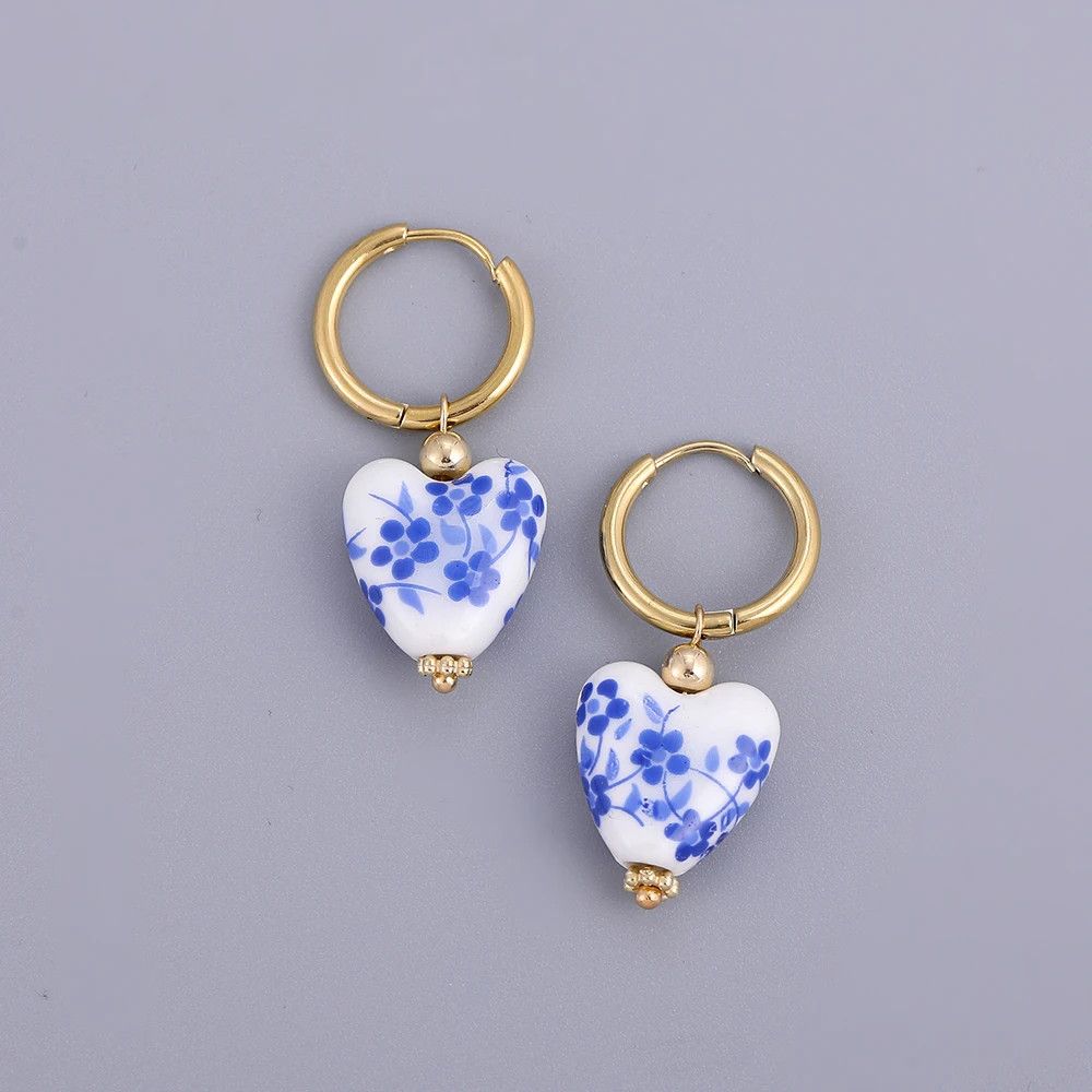 Other Heart Flower Pearl Hoop Earrings Size ONE SIZE - 1 Thumbnail