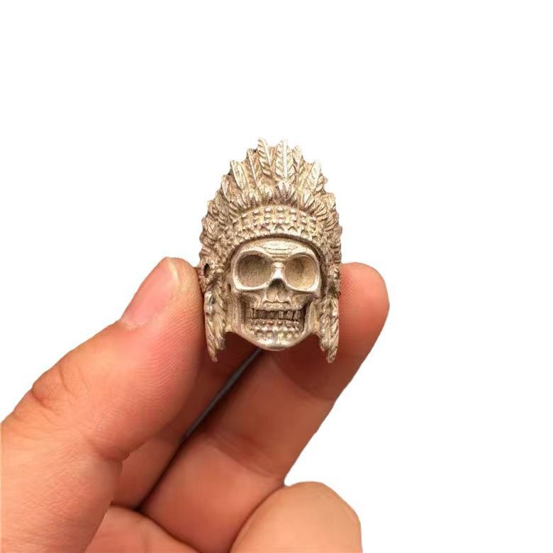 Jewelry Skull Hip-hop Jewelry Rings Open Chrome Ring (Size 7-13) Size ONE SIZE - 5 Thumbnail