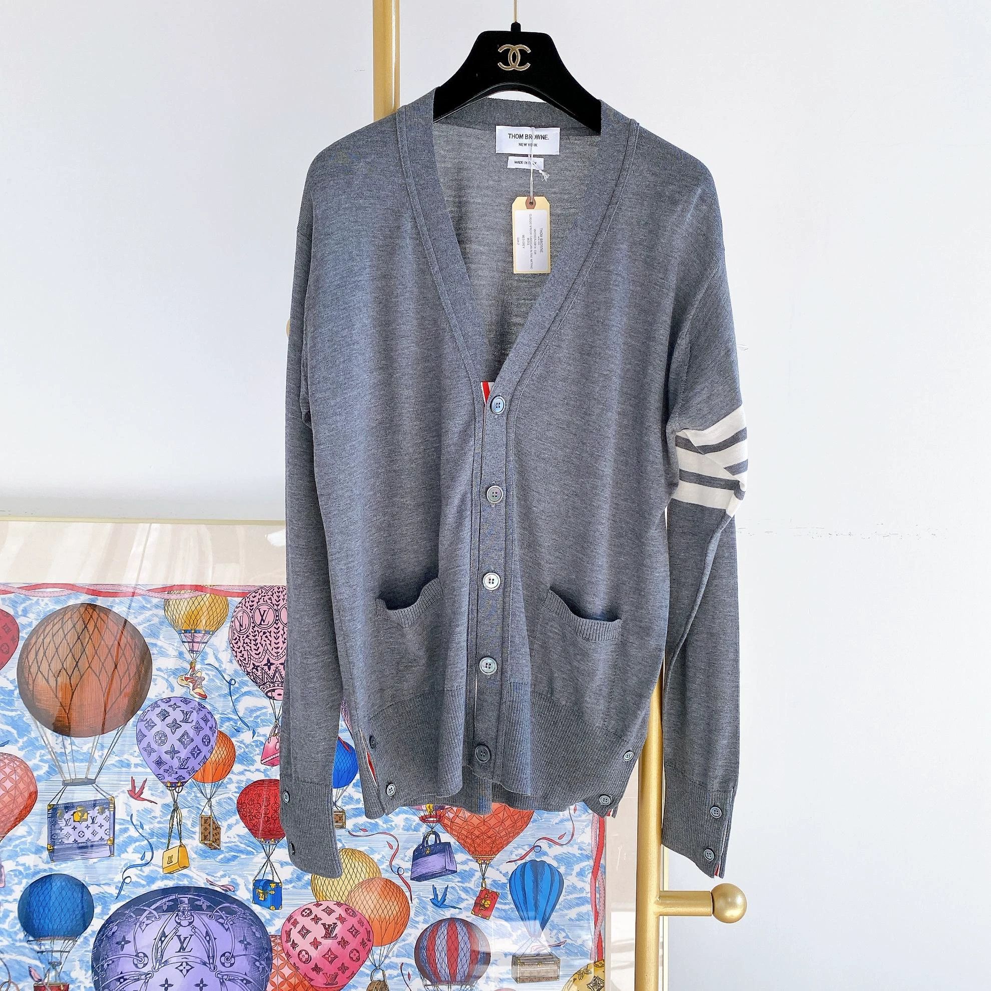 Thom Browne Thom Browne Gray Knit Cardigan Size 2 New with Tags Size US M / EU 48-50 / 2 - 1 Thumbnail