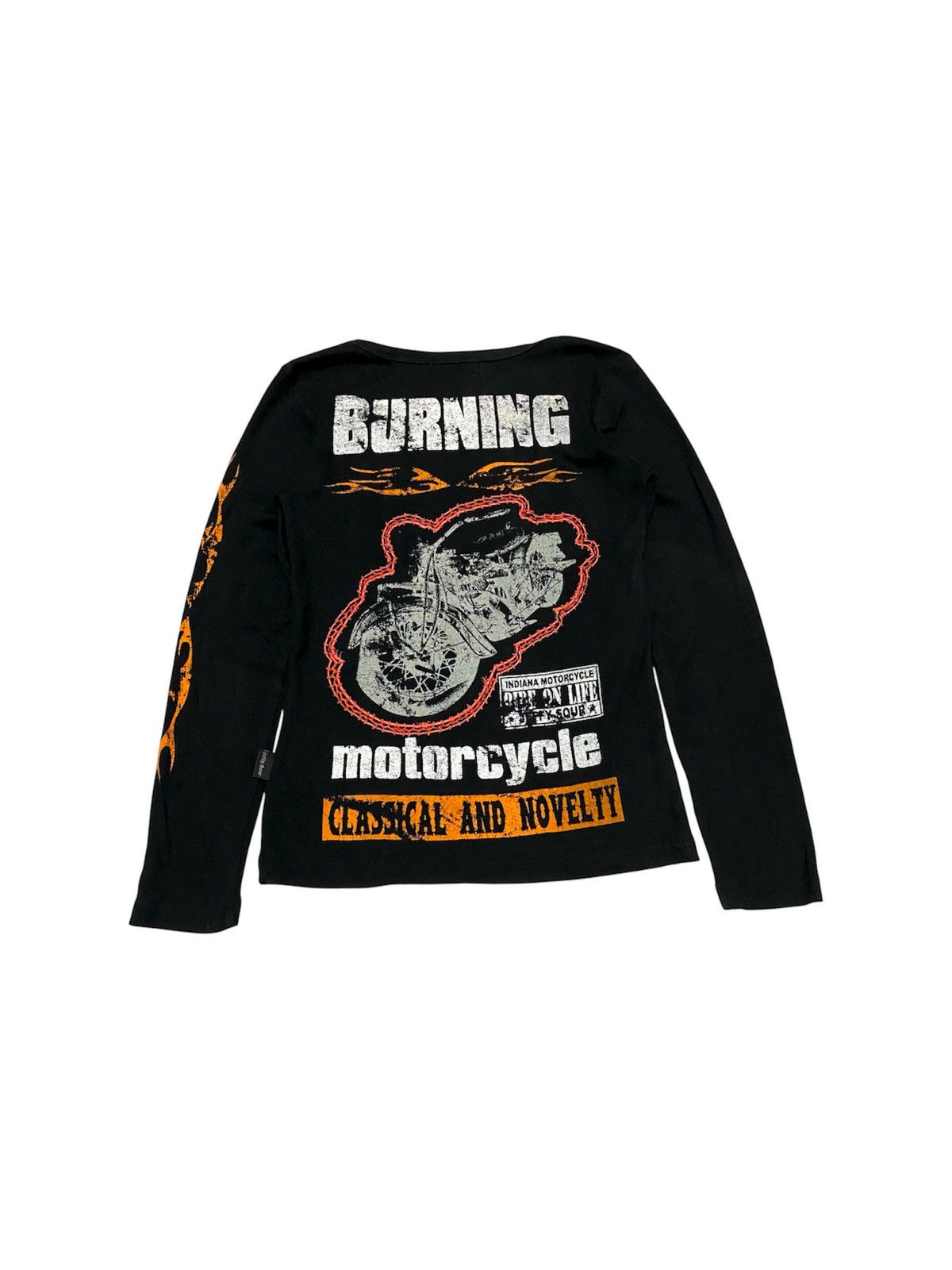 If Six Was Nine 2000s Jeffy Sour “Indiana Motorcycle” Longsleeve Size M / US 6-8 / IT 42-44 - 2 Thumbnail