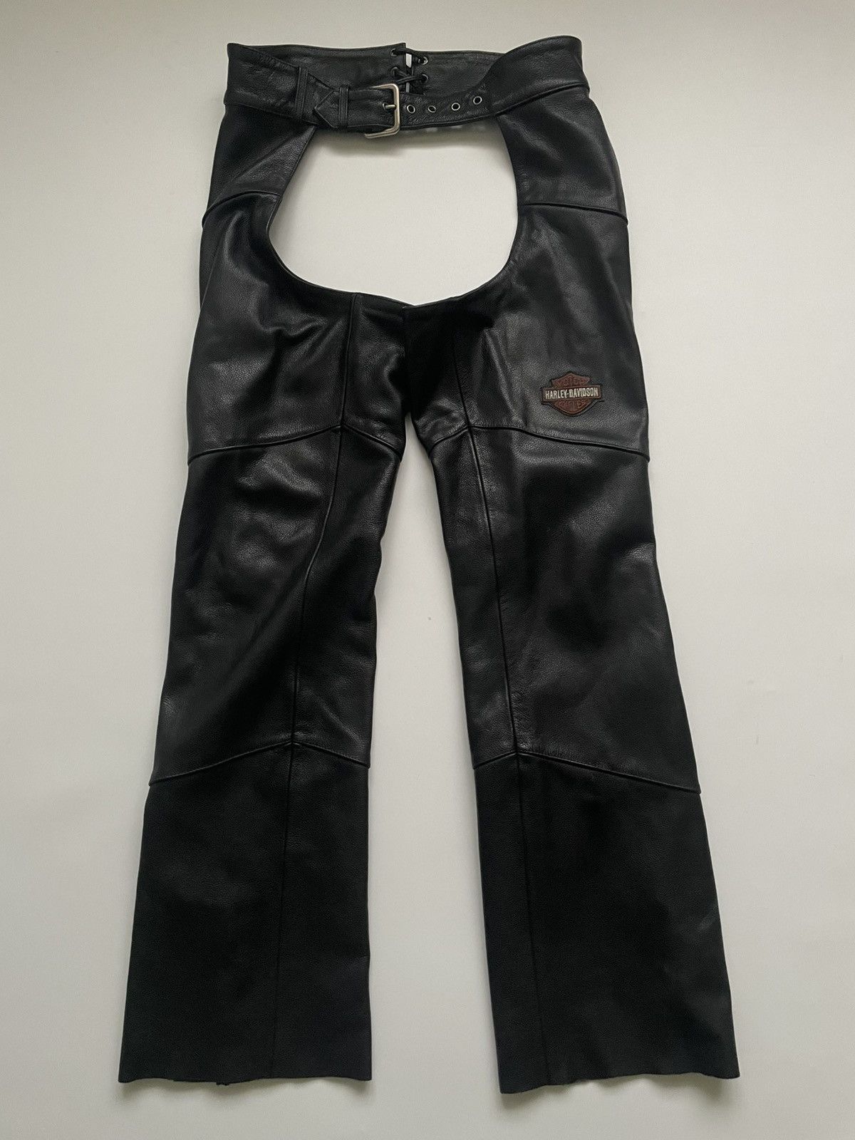 Harley Davidson Harley Davidson Leather Chaps Black Biker Pants XS Size US 28 / EU 44 - 2 Thumbnail