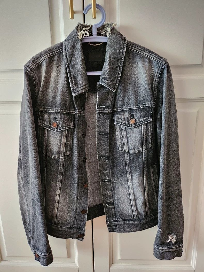 Saint Laurent Paris YSL Stone-Washed Denim Jacket in Gray Size US S / EU 44-46 / 1 - 1 Thumbnail