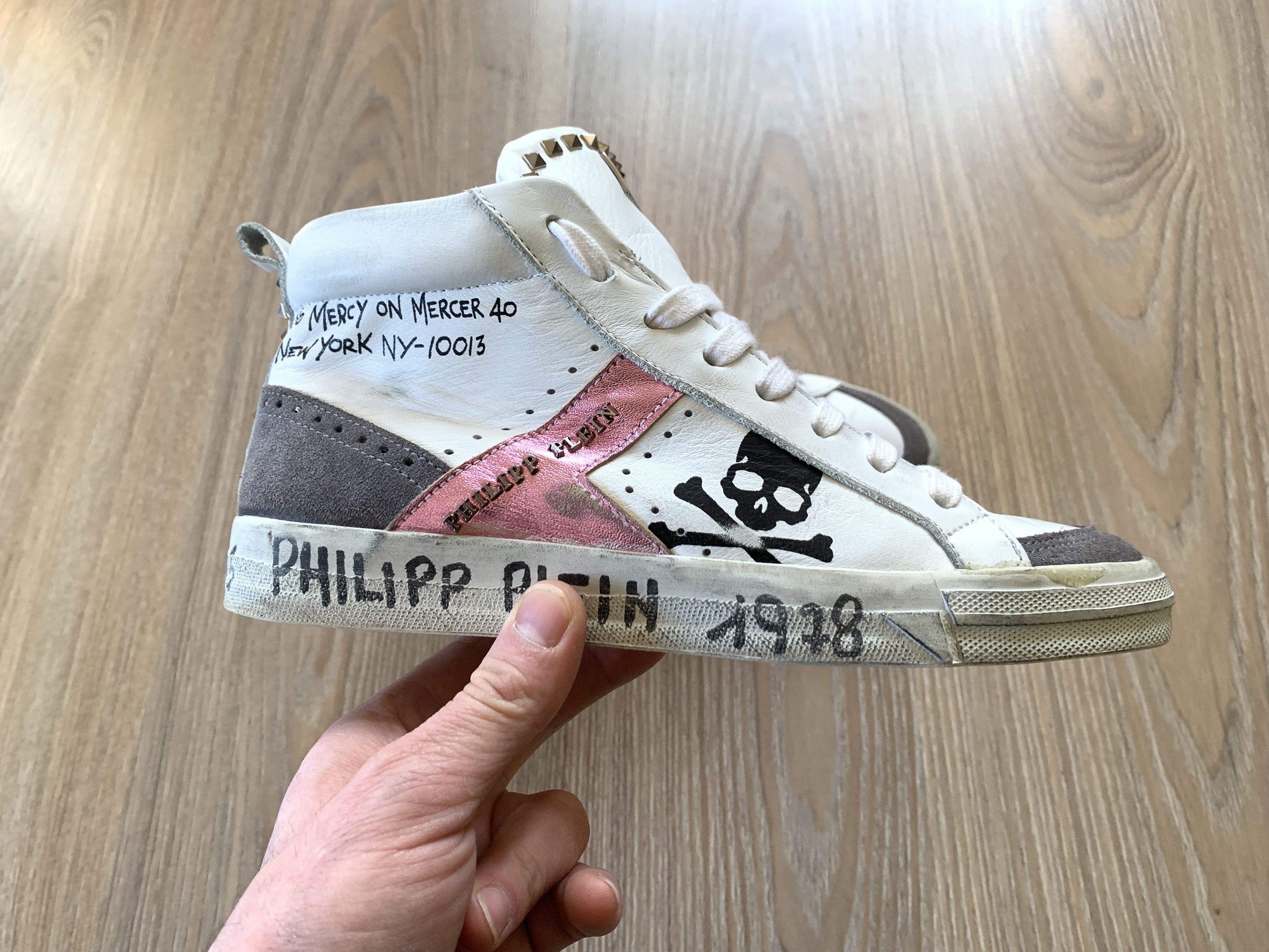 Designer × Philipp Plein Philipp Plein MM Mid Top Sneakers No Mercy Size US 5.5 / IT 35.5 - 3 Thumbnail