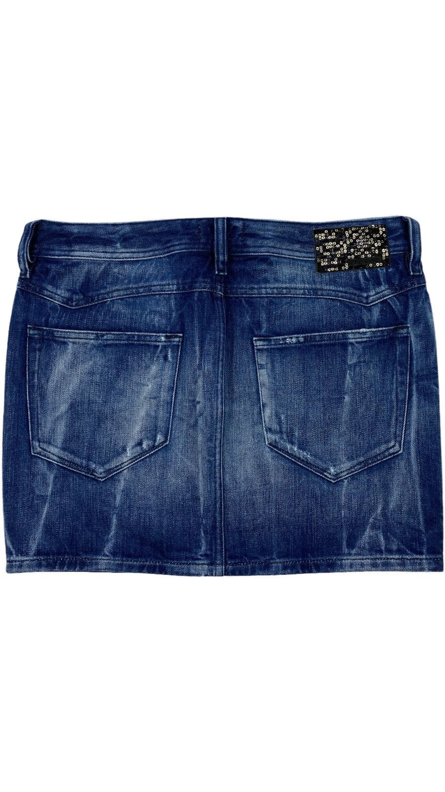 Diesel 🔥LASTDROP🔥 Y2K Diesel Washed Denim Jeans Sequined Mini Skirt Size 30" / US 8 / IT 44 - 3 Thumbnail