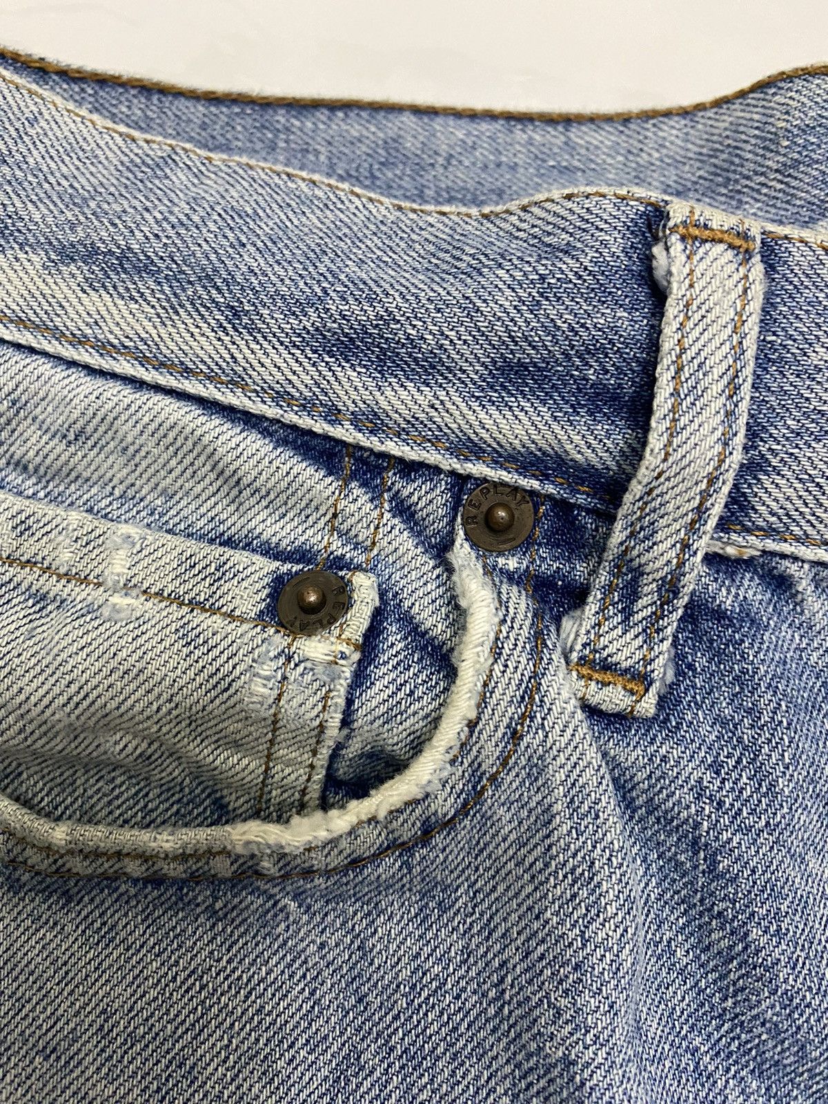 If Six Was Nine BAGGY JEANS REPLAY DISTRESSED DENIM JEANS Size US 30 / EU 46 - 11 Thumbnail