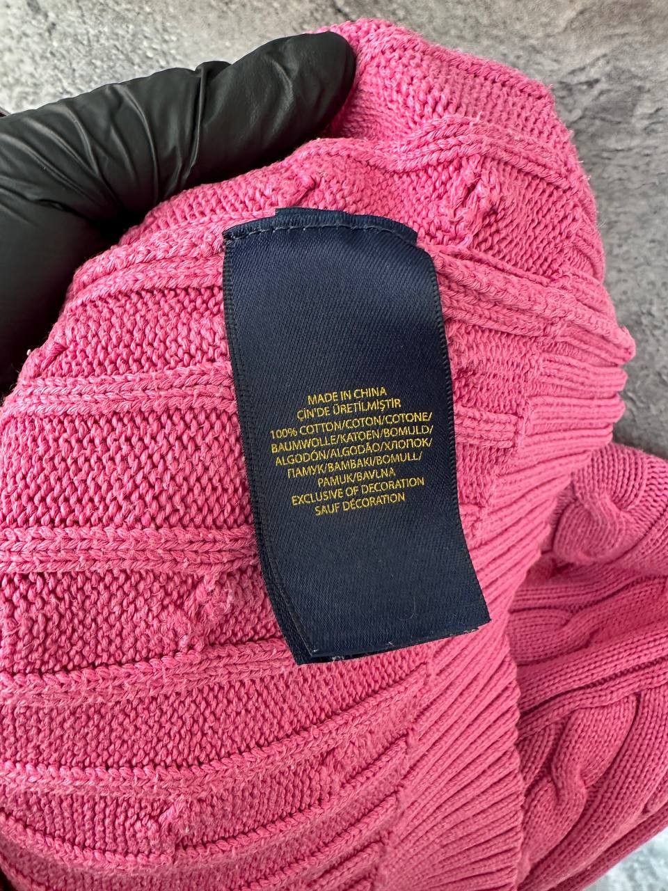 Polo Ralph Lauren Cable Knit V-Neck Sweater Pink Pullover