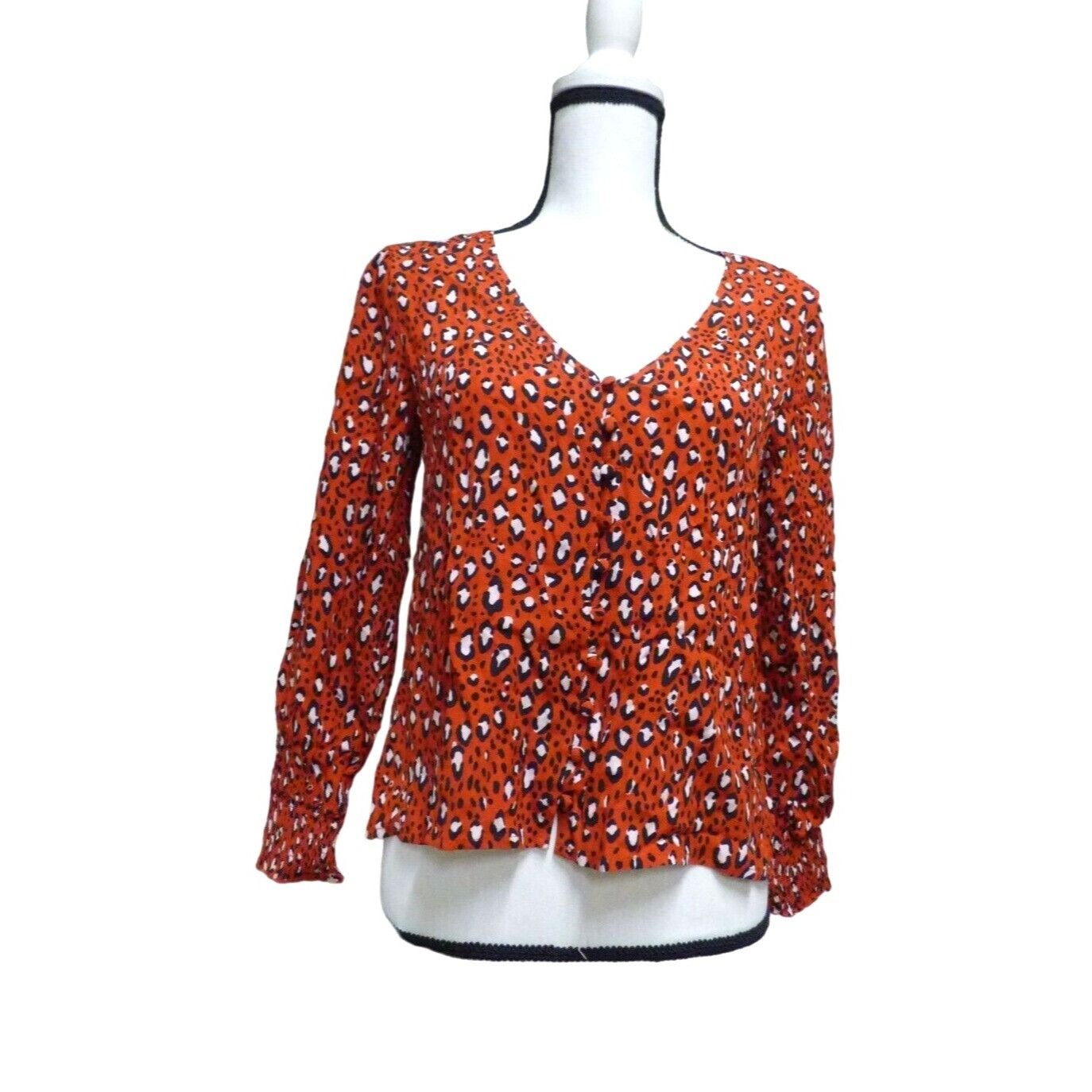 Sanctuary $89.00 Sanctuary Noelle Smocked-Sleeve Top, Red, XS Size XS / US 0-2 / IT 36-38 - 2 Thumbnail