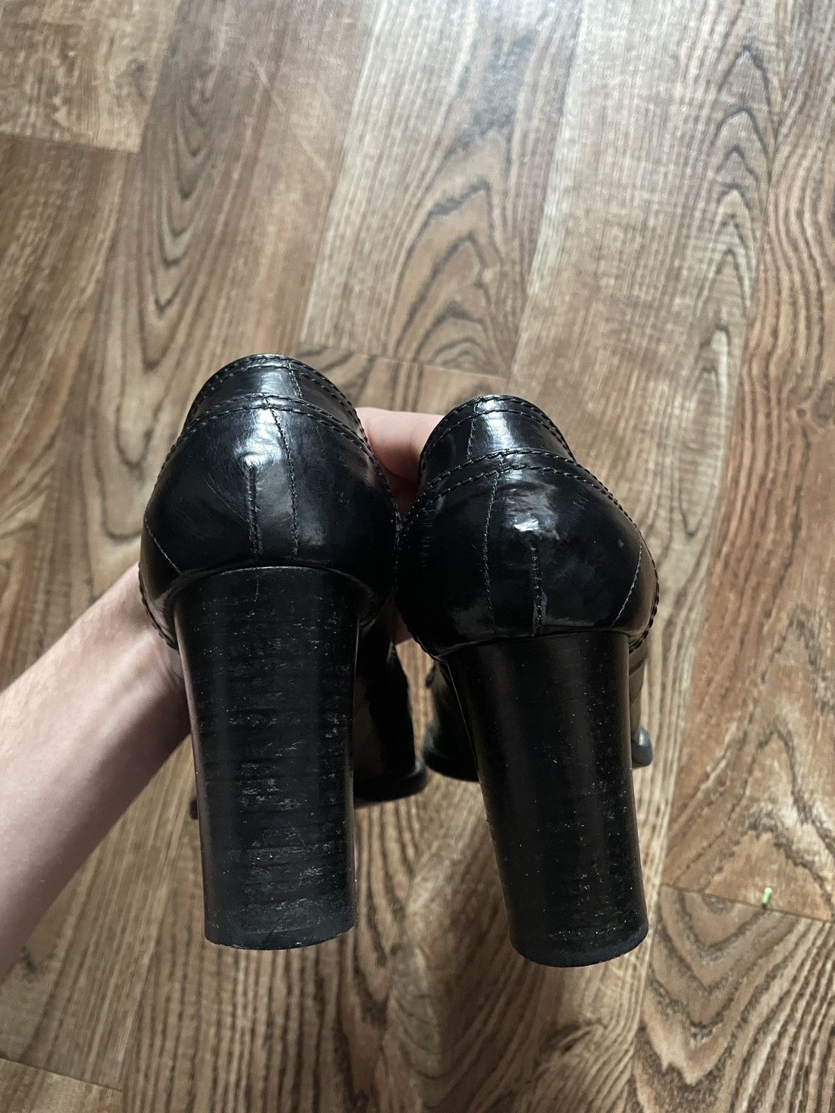 Dolce & Gabbana Dolce Gabbana Black Leather Platform Heels Size:36 Size US 6 / IT 36 - 4 Thumbnail