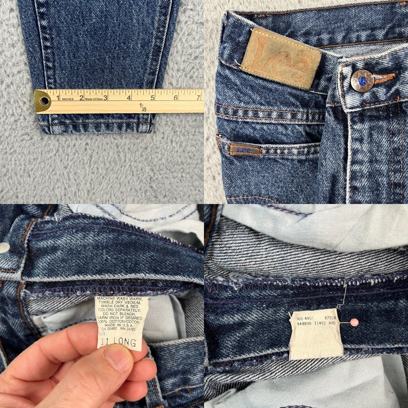 Lee VINTAGE Lee Jeans Womens 11 Long Panel Seam Ankle‑Zip USA 90s High‑Rise Tapered Size 32" / US 10 / IT 46 - 10 Thumbnail