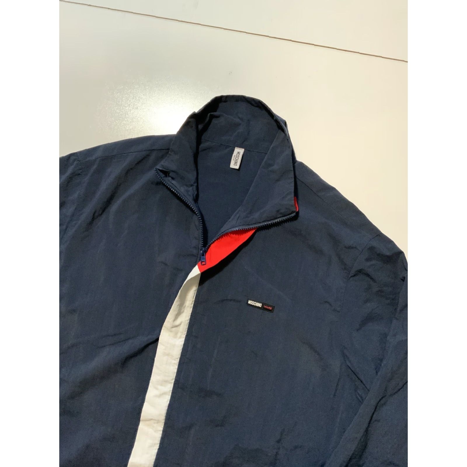 Moschino VINTAGE Moschino Mare Made In Italy Windbreaker Navy Zip Front Track Jacket Sz. M Men Jacket Size US M / EU 48-50 / 2 - 3 Thumbnail
