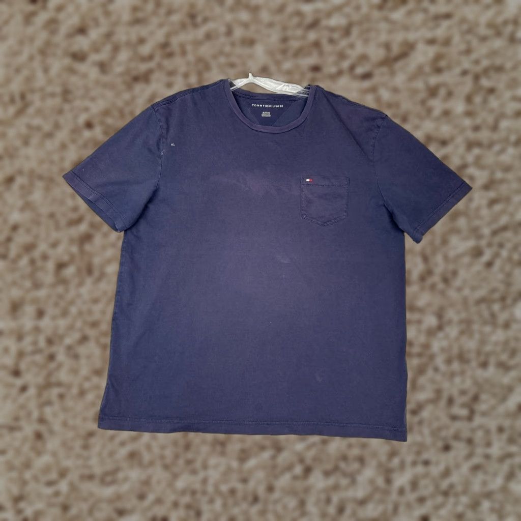 Tommy Hilfiger Tommy Hilfiger Shirt Adult XL Blue Cotton Short Sleeve Crew Neck Logo Mens Size US XL / EU 56 / 4 - 1 Thumbnail