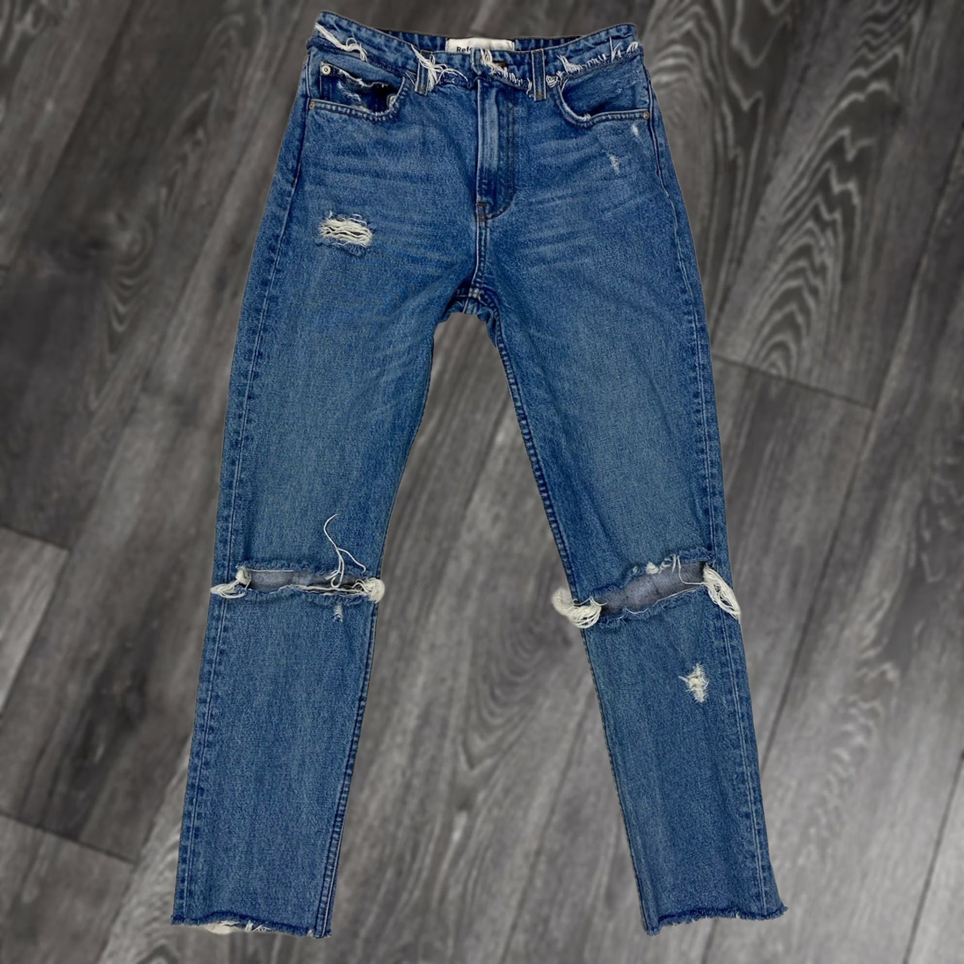 reformation julia high cigarette jean Rise Crop 28 Baltic Wash Sustainable Reformation Julia High Cigarette Jean