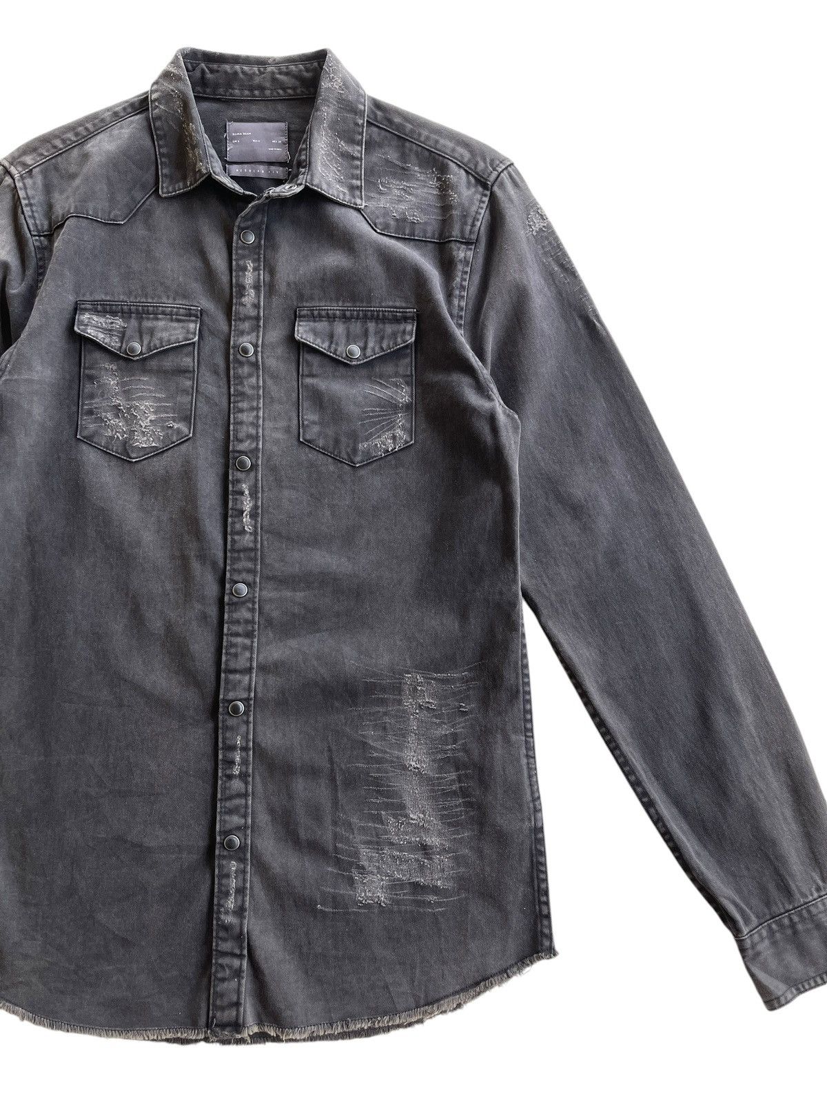 Zara Herren Zara Distressed Faded Shirt Size US S / EU 44-46 / 1 - 8 Thumbnail
