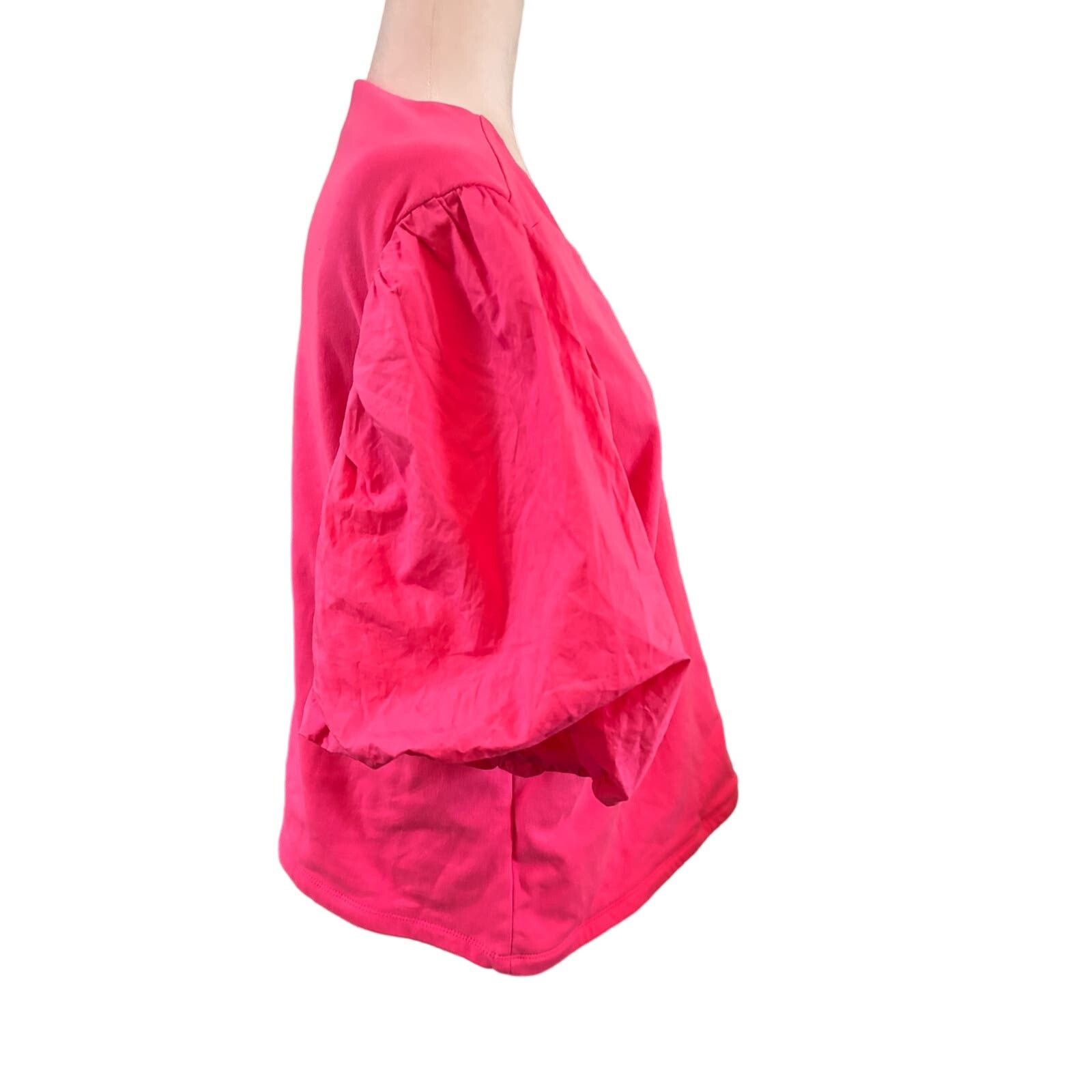Anthropologie Maeve Anthropologie Puff Sleeve Pink Blouse, Plus Size 2X Size XXL / US 16-18 / IT 52-54 - 3 Thumbnail