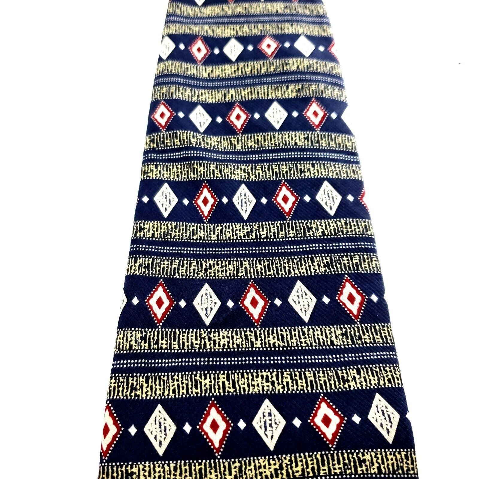 Kenneth Cole Kenneth Cole New York Blue Silk Tie Woven Wide Horizontal St Size ONE SIZE - 2 Thumbnail